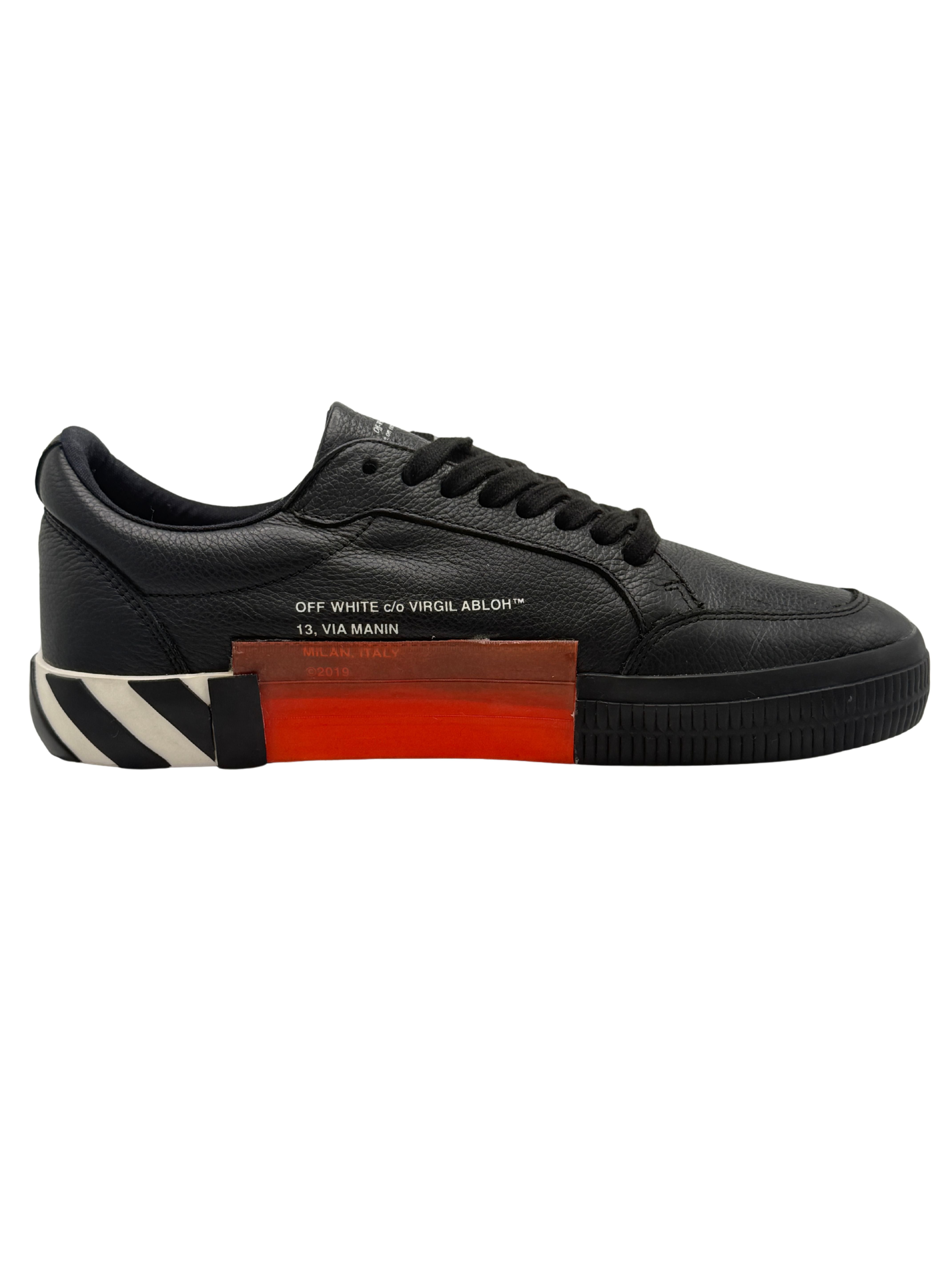 Off-White Vulcanized Low Black Leather Sneaker - Black Off-White