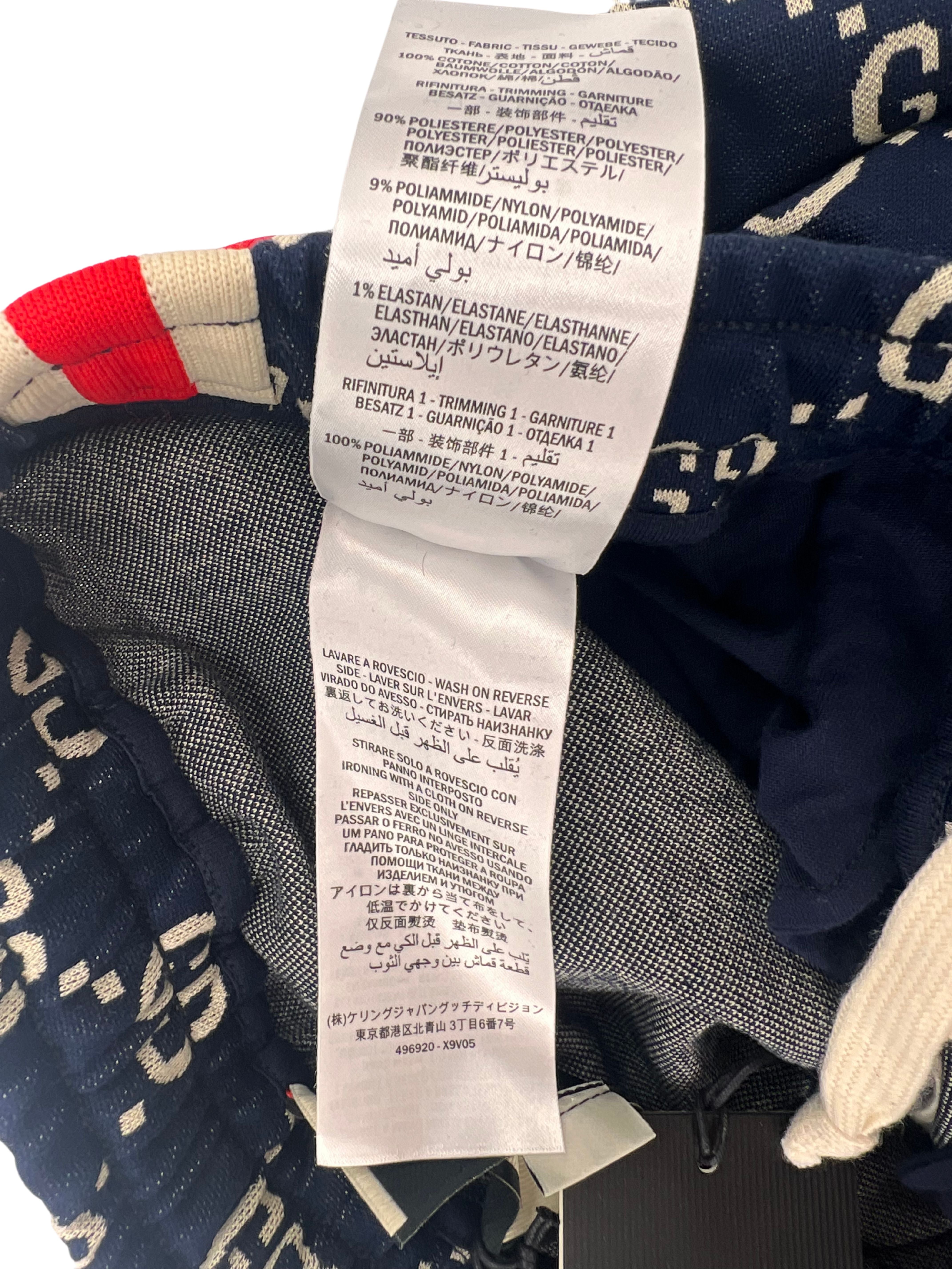 Gucci GG Logo Jacquard Joggers - Navy / Cream (Unused)