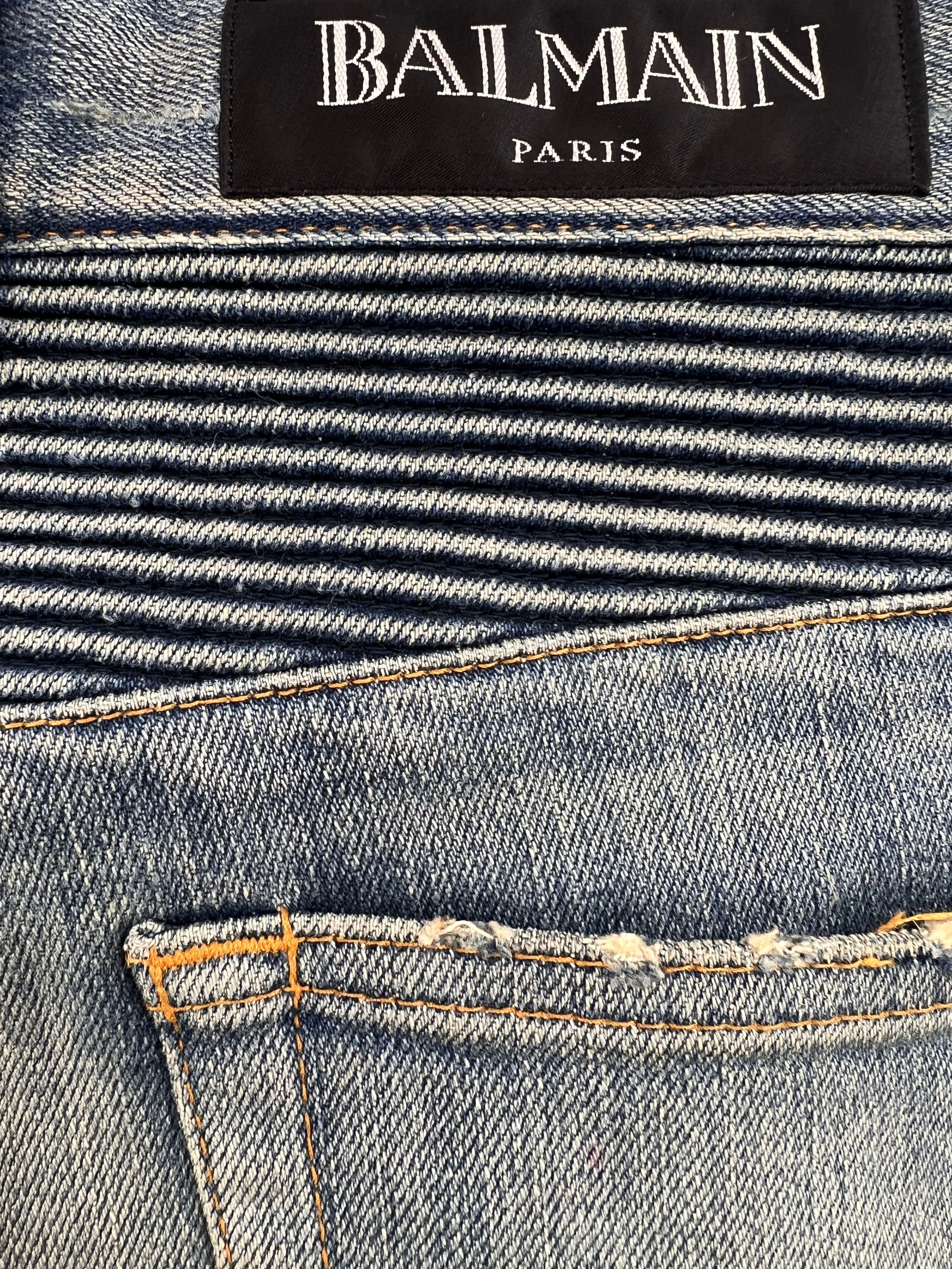 Balmain Bikers Jeans - Blue Balmain