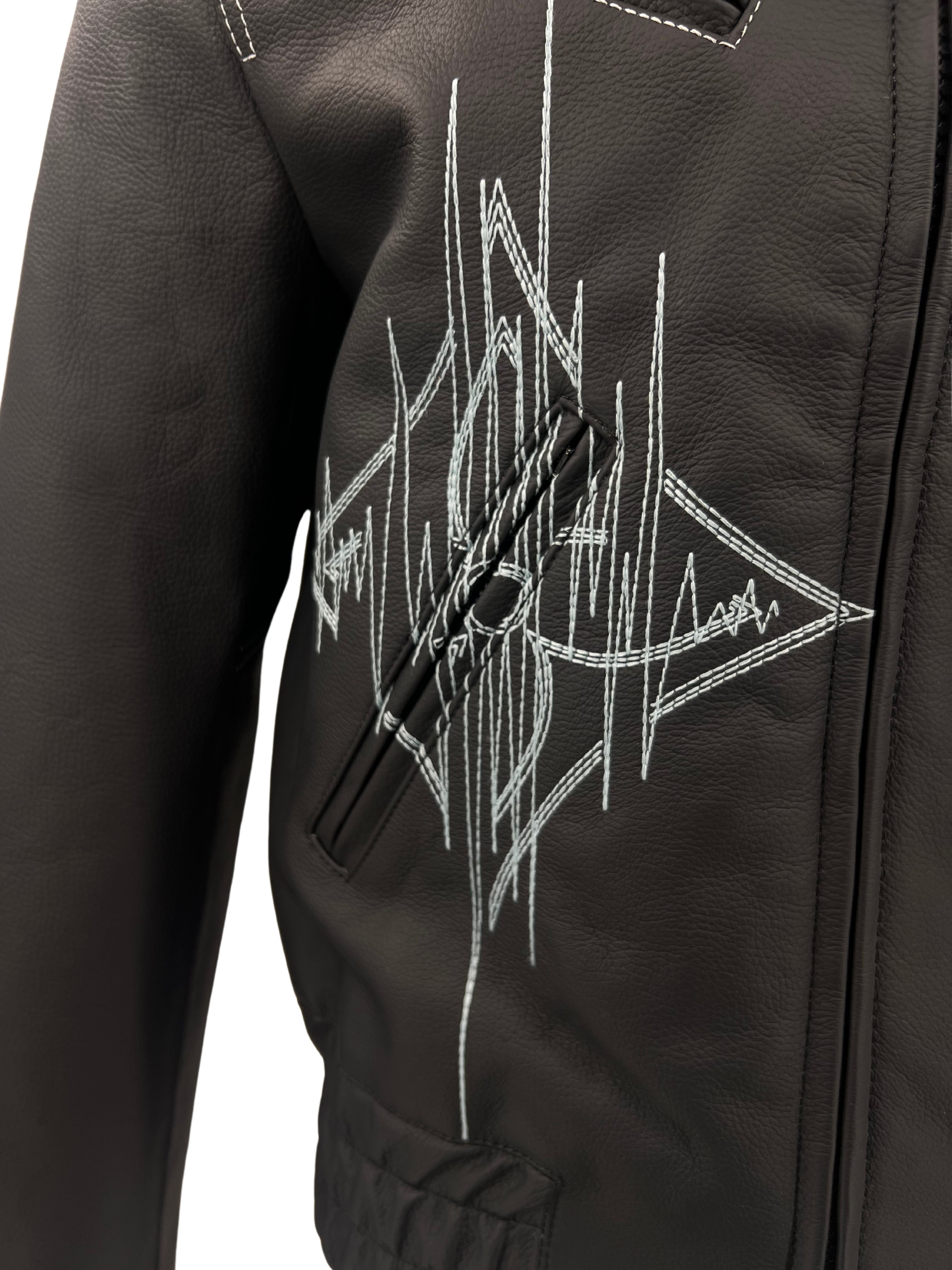 Louis Vuitton Frequency Embroidered Leather Jacket - Black Louis Vuitton