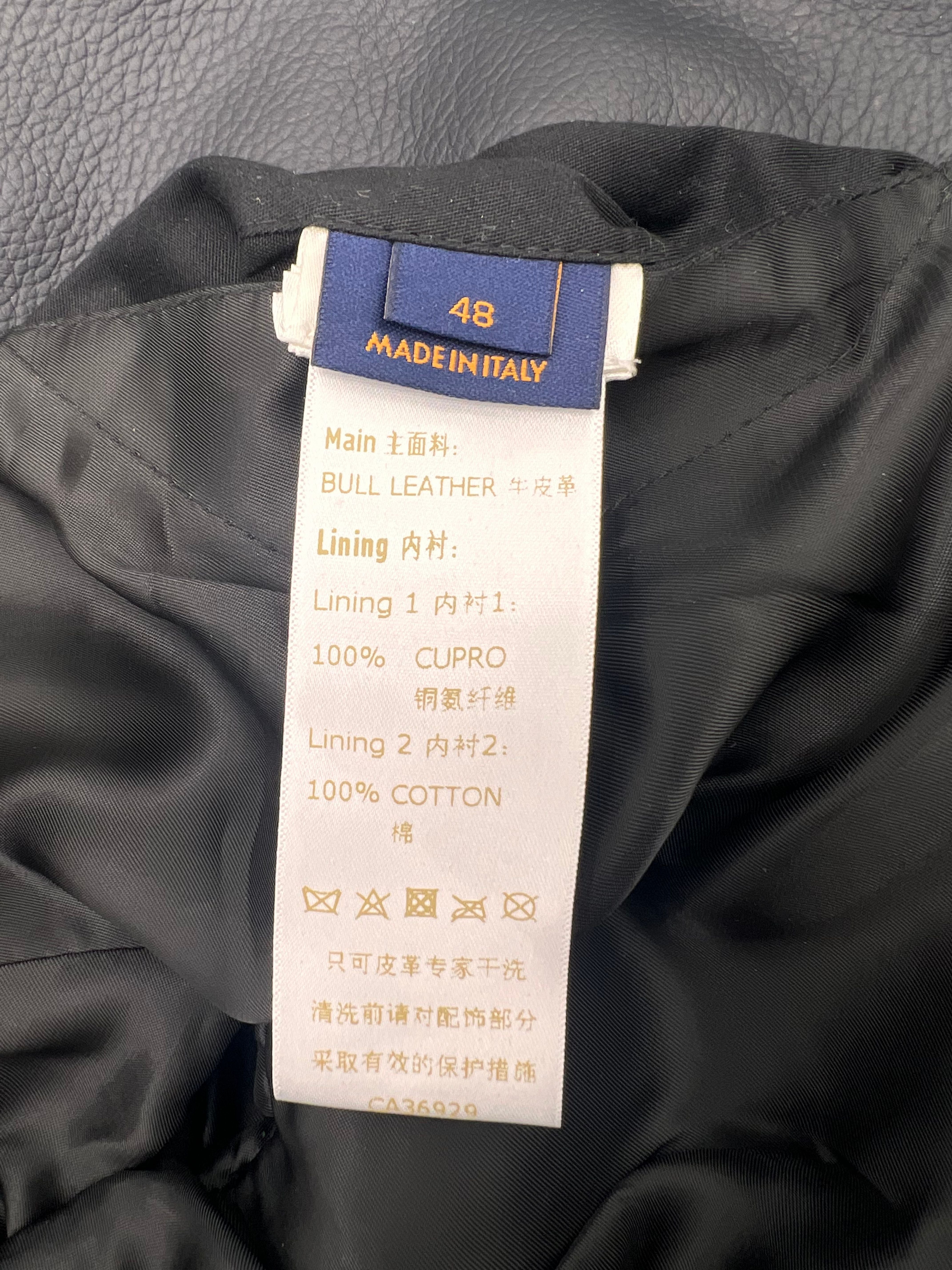 Louis Vuitton Frequency Embroidered Leather Jacket - Black Louis Vuitton