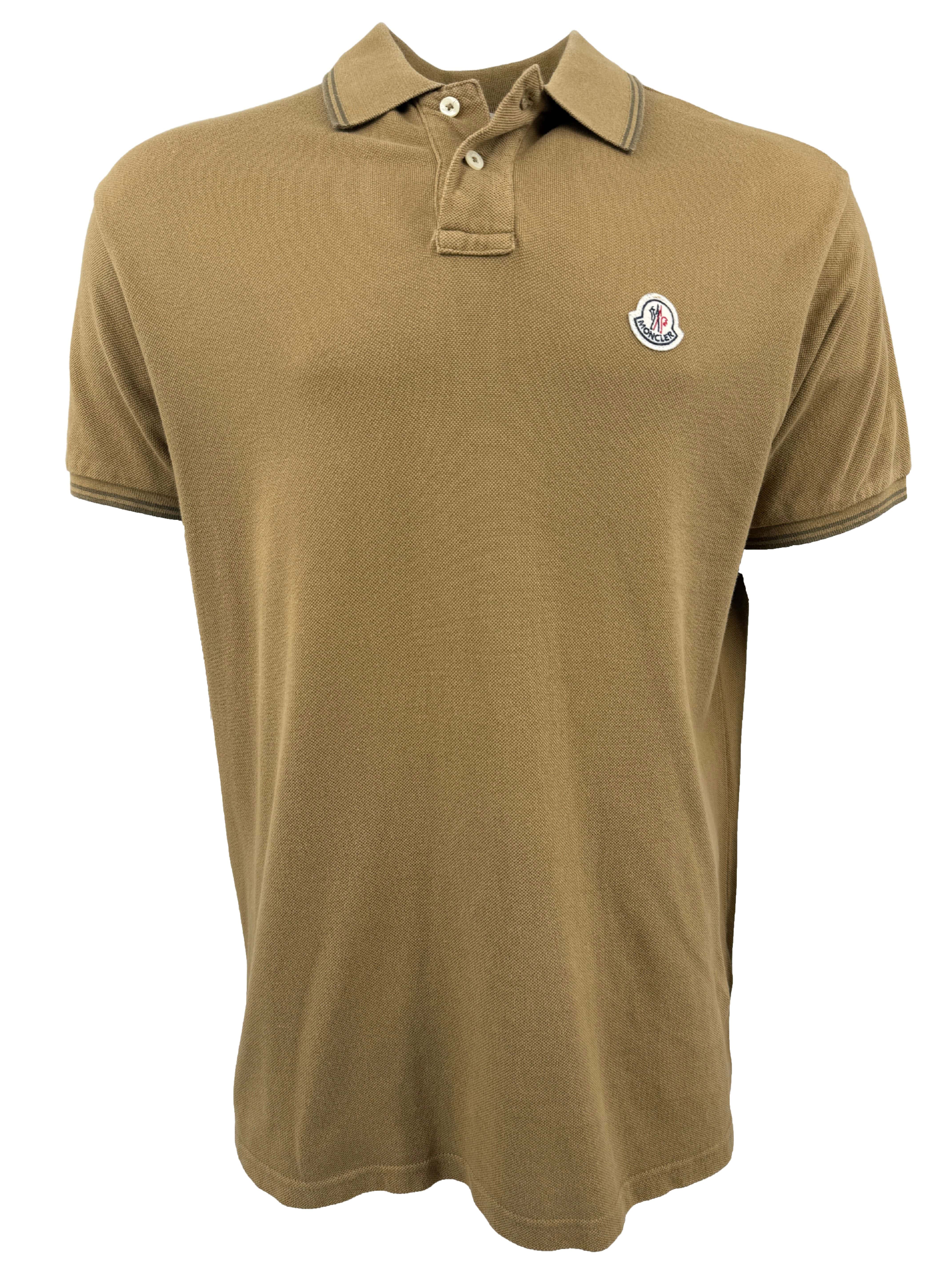 Moncler Logo Patch Polo - Brown Moncler