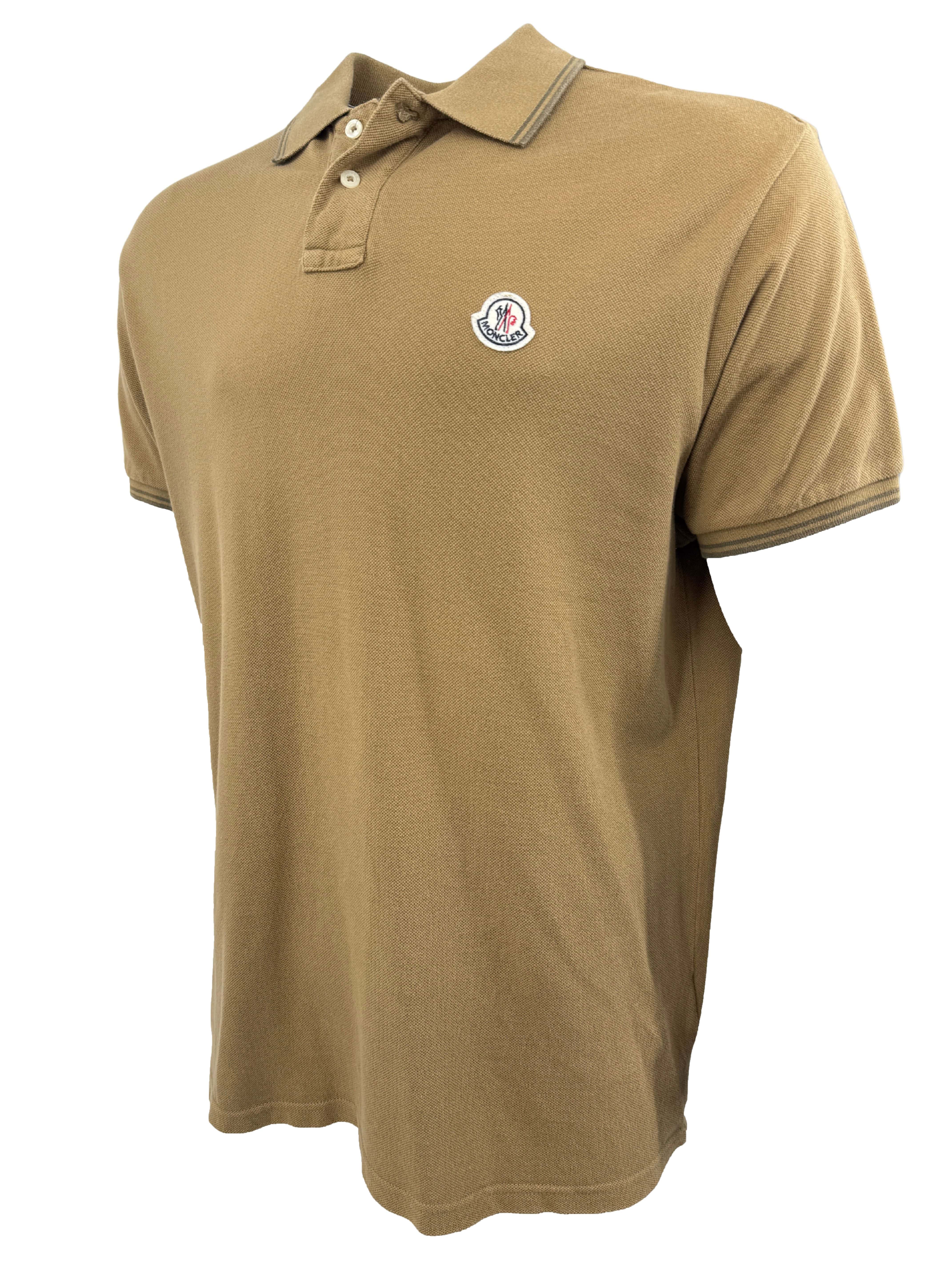 Moncler Logo Patch Polo - Brown Moncler