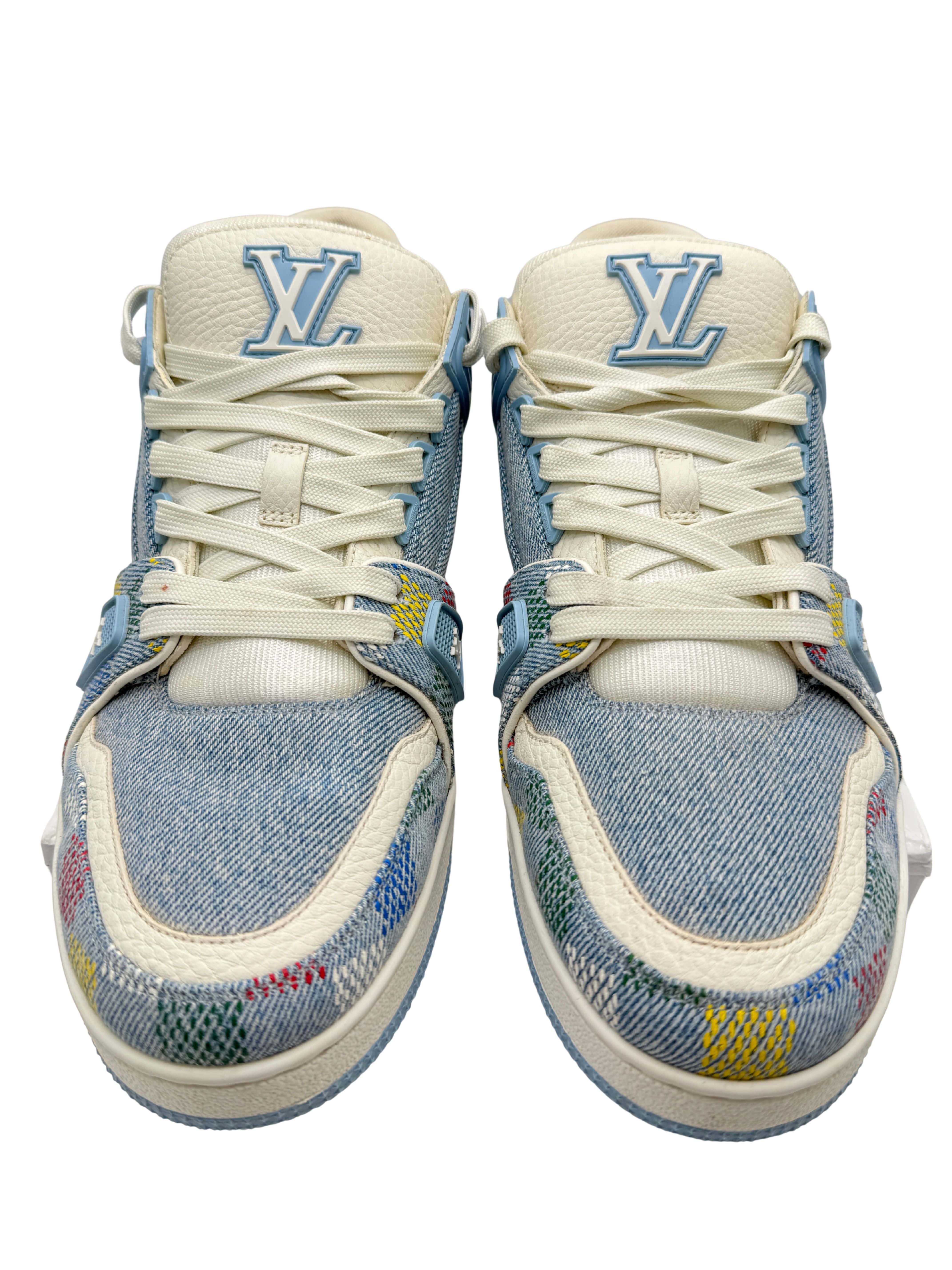 Louis Vuitton LV Trainer Denim Damier - Light Blue