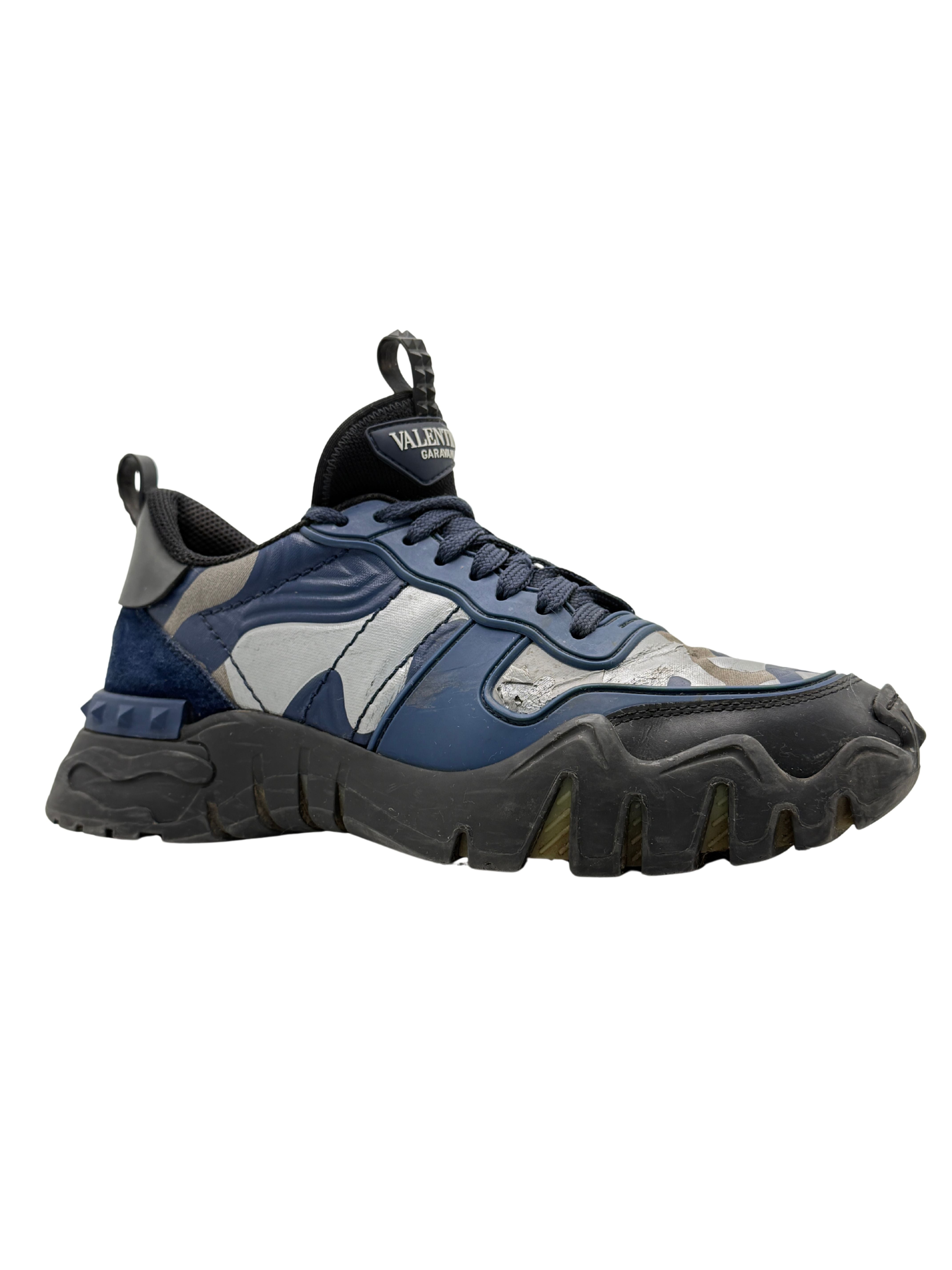 Valentino Camo Rockrunner Plus Trainer - Blue Valentino