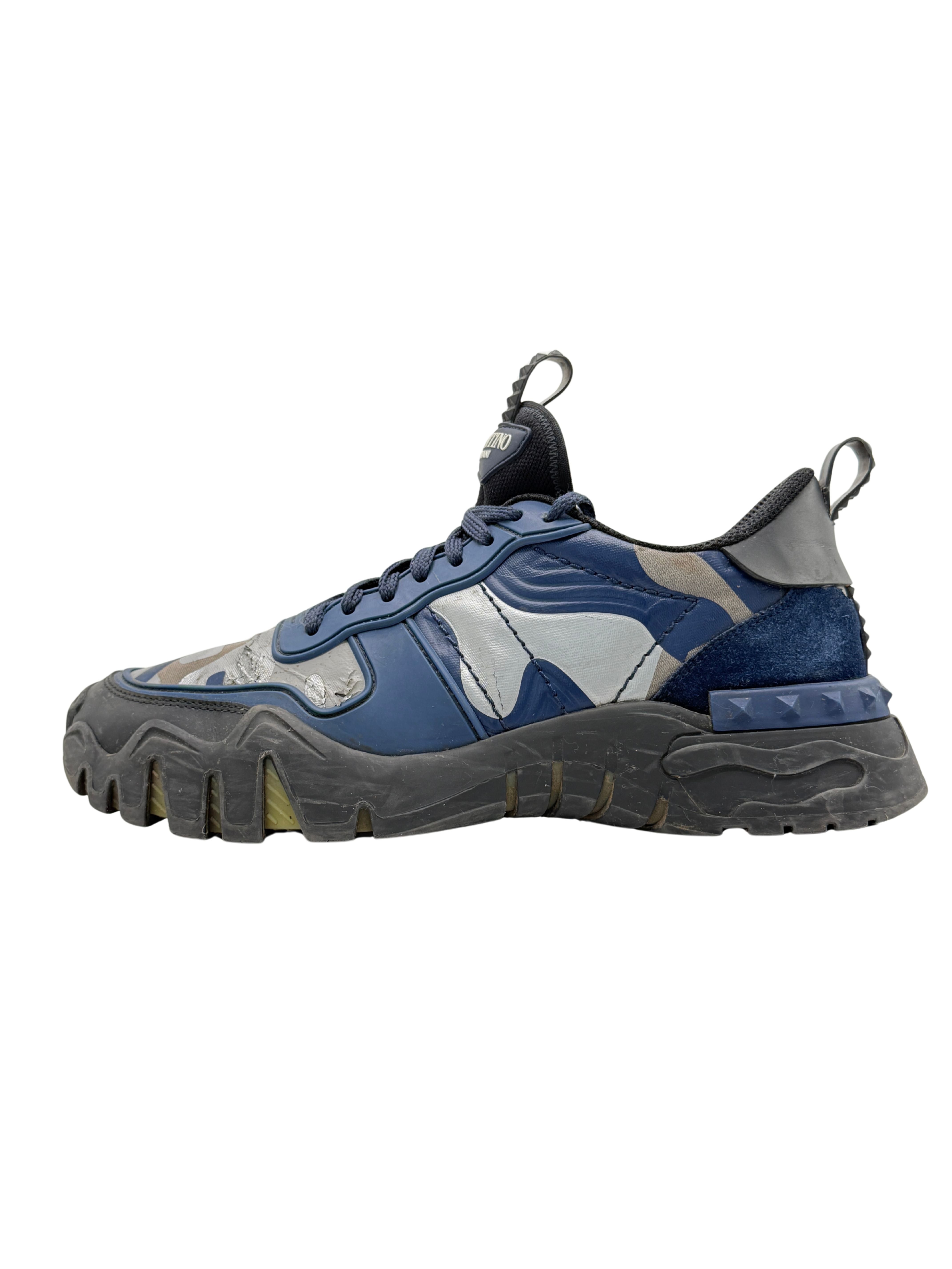 Valentino Camo Rockrunner Plus Trainer - Blue Valentino