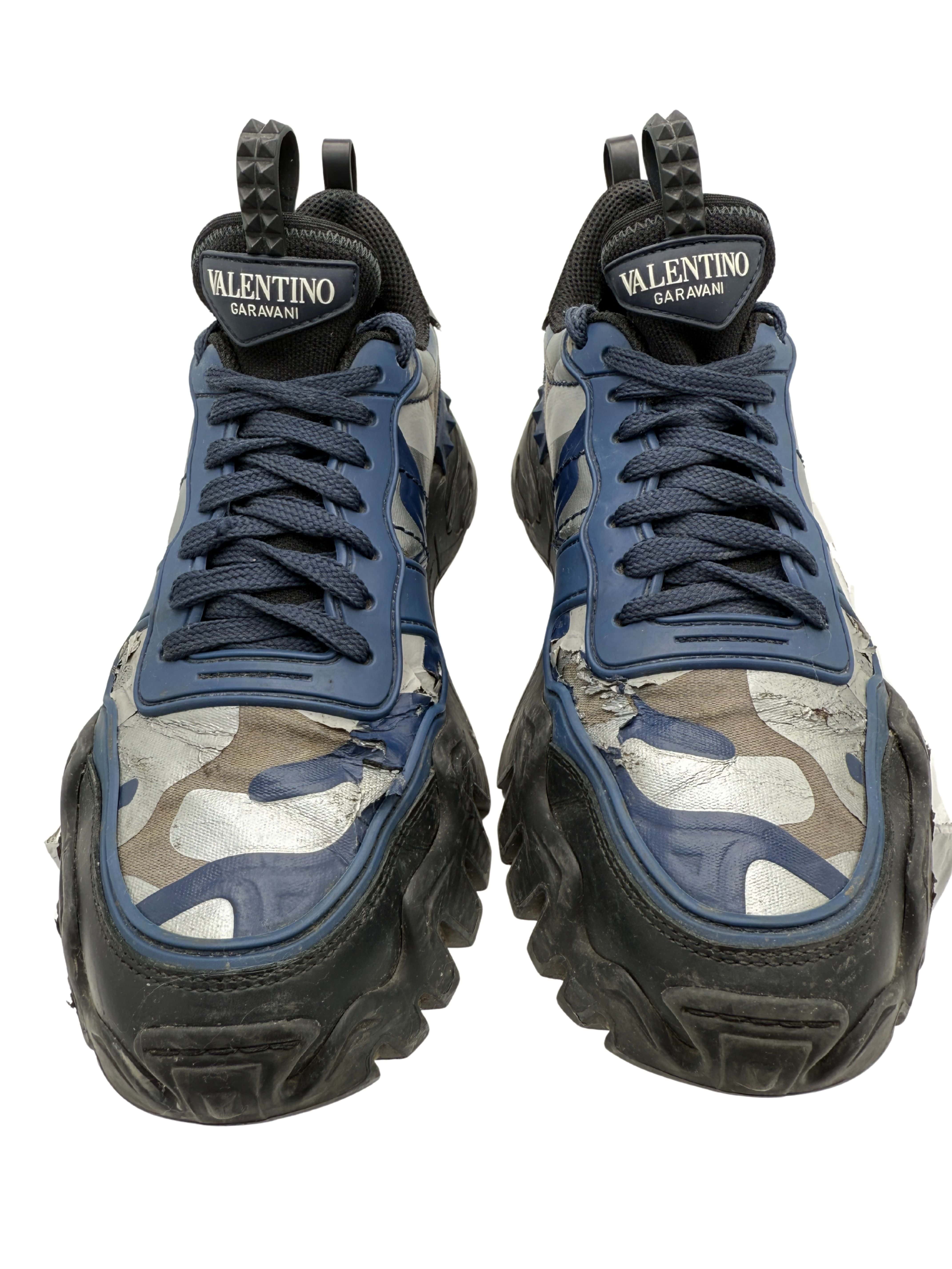 Valentino Camo Rockrunner Plus Trainer - Blue Valentino