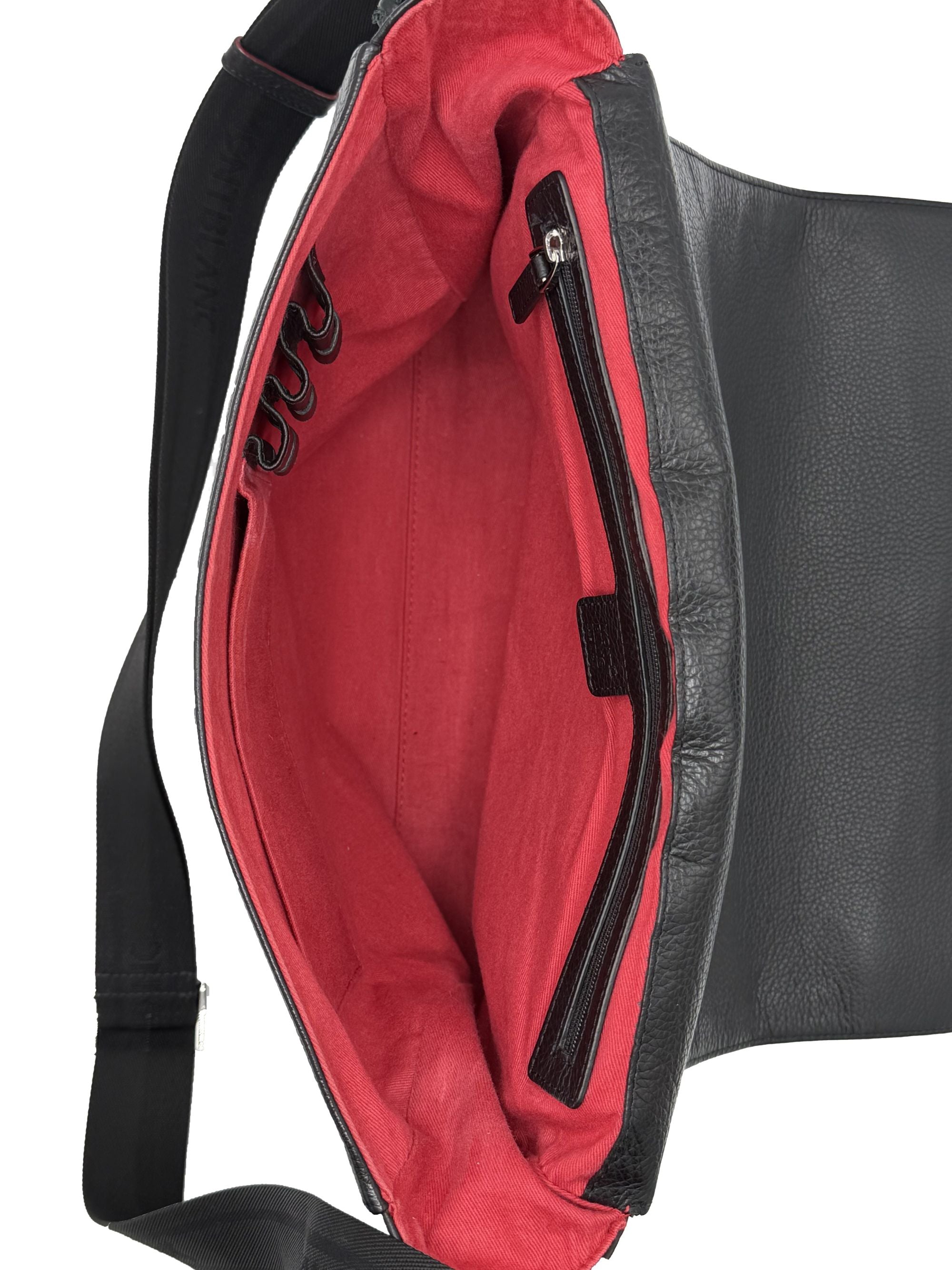 Montblanc Leather Messenger Bag - Black Montblanc