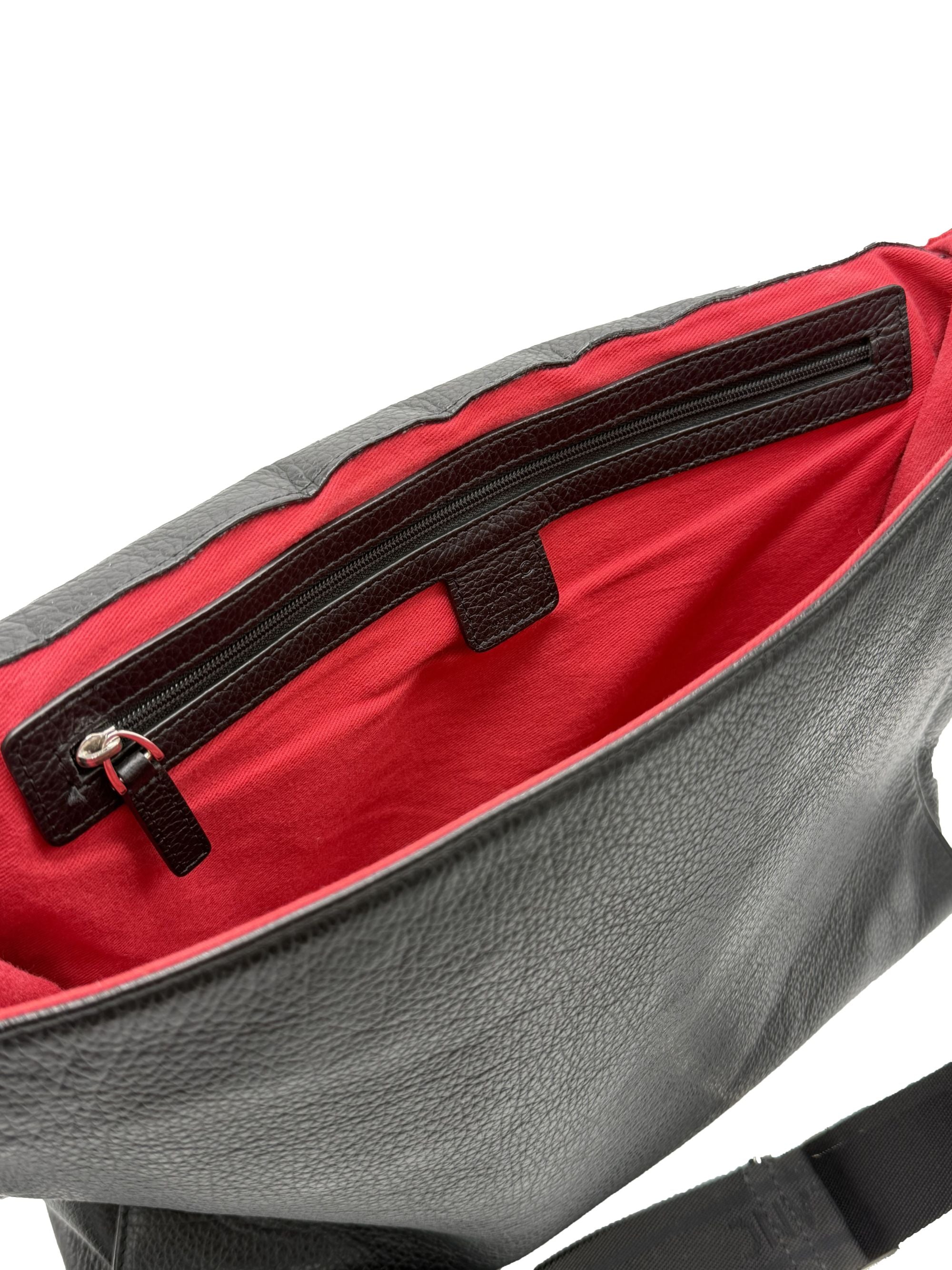 Montblanc Leather Messenger Bag - Black Montblanc