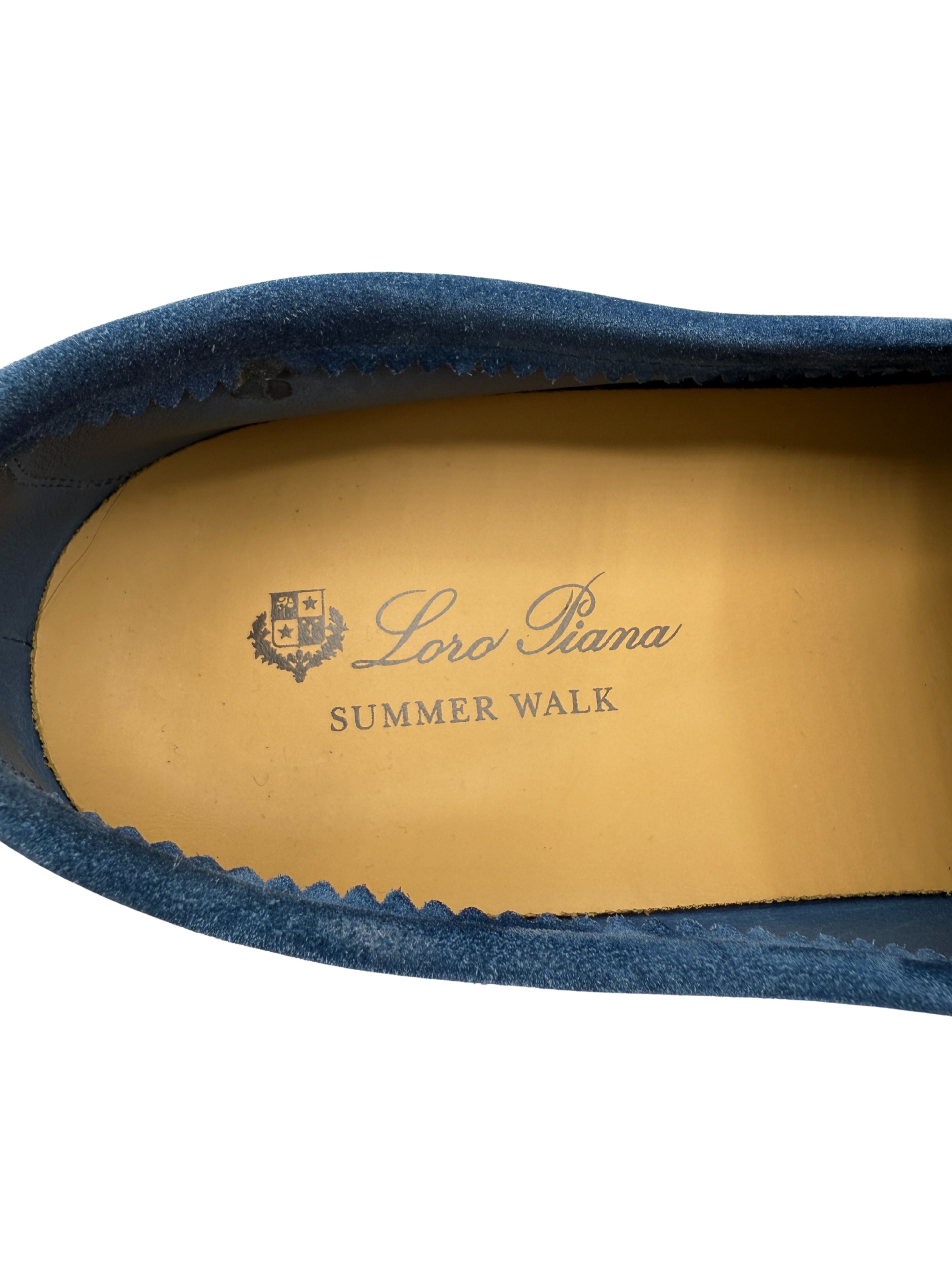 Loro Piana Summer Walk Suede Loafer - Blue Loro Piana