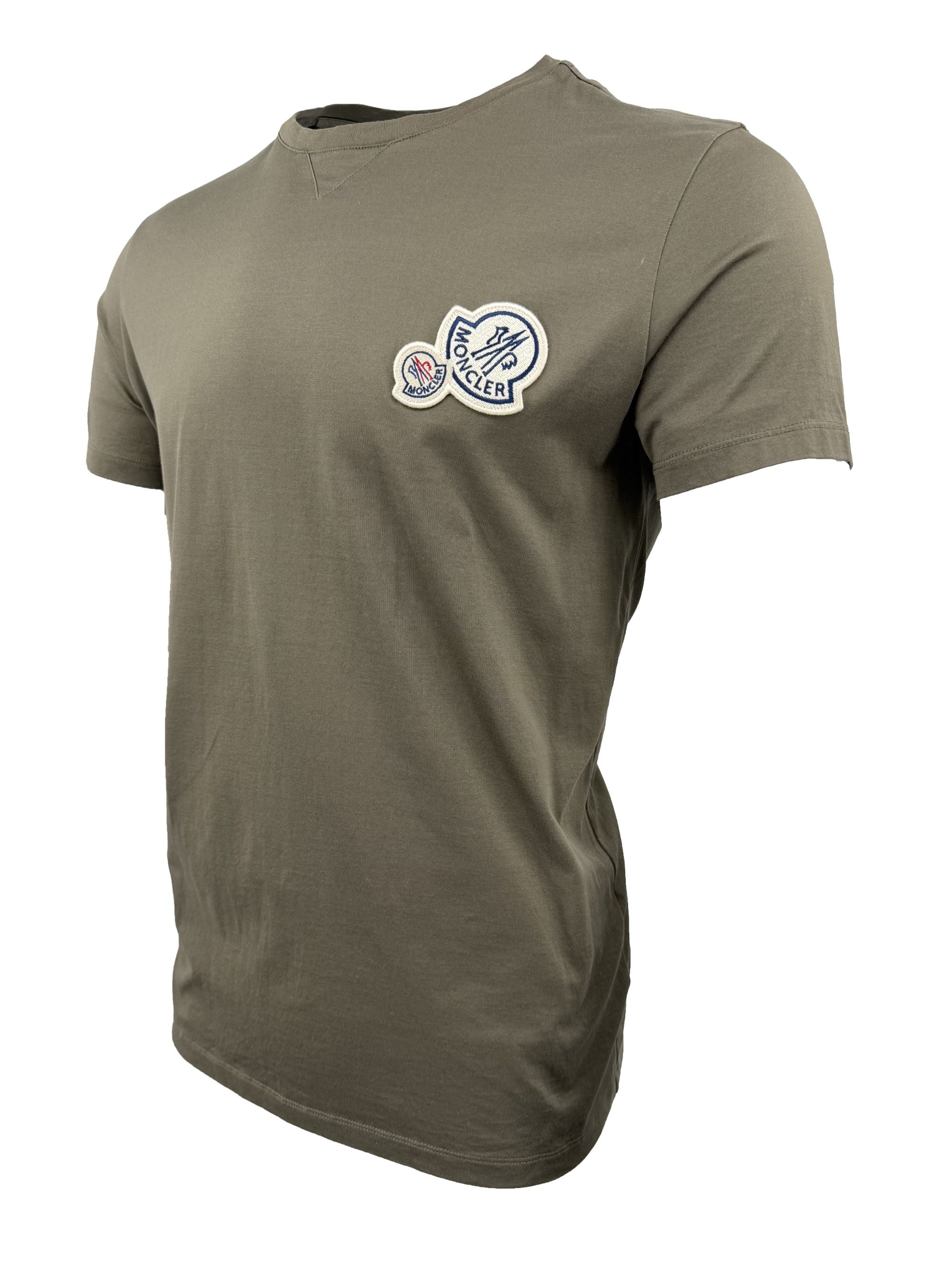 Moncler Double Logo Tee - Khaki Moncler