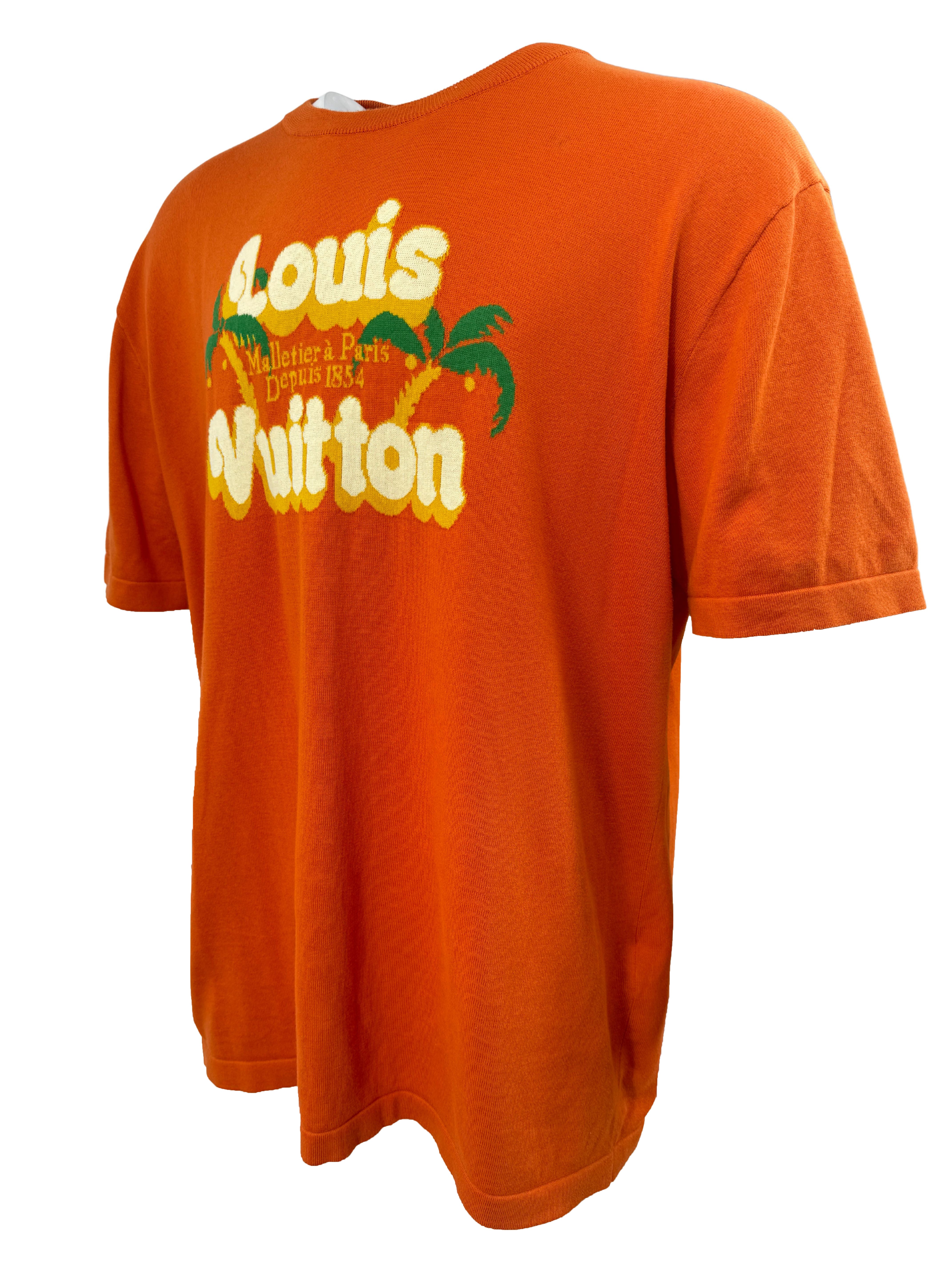 Louis Vuitton Short-Sleeved Cotton Crewneck - Orange Louis Vuitton