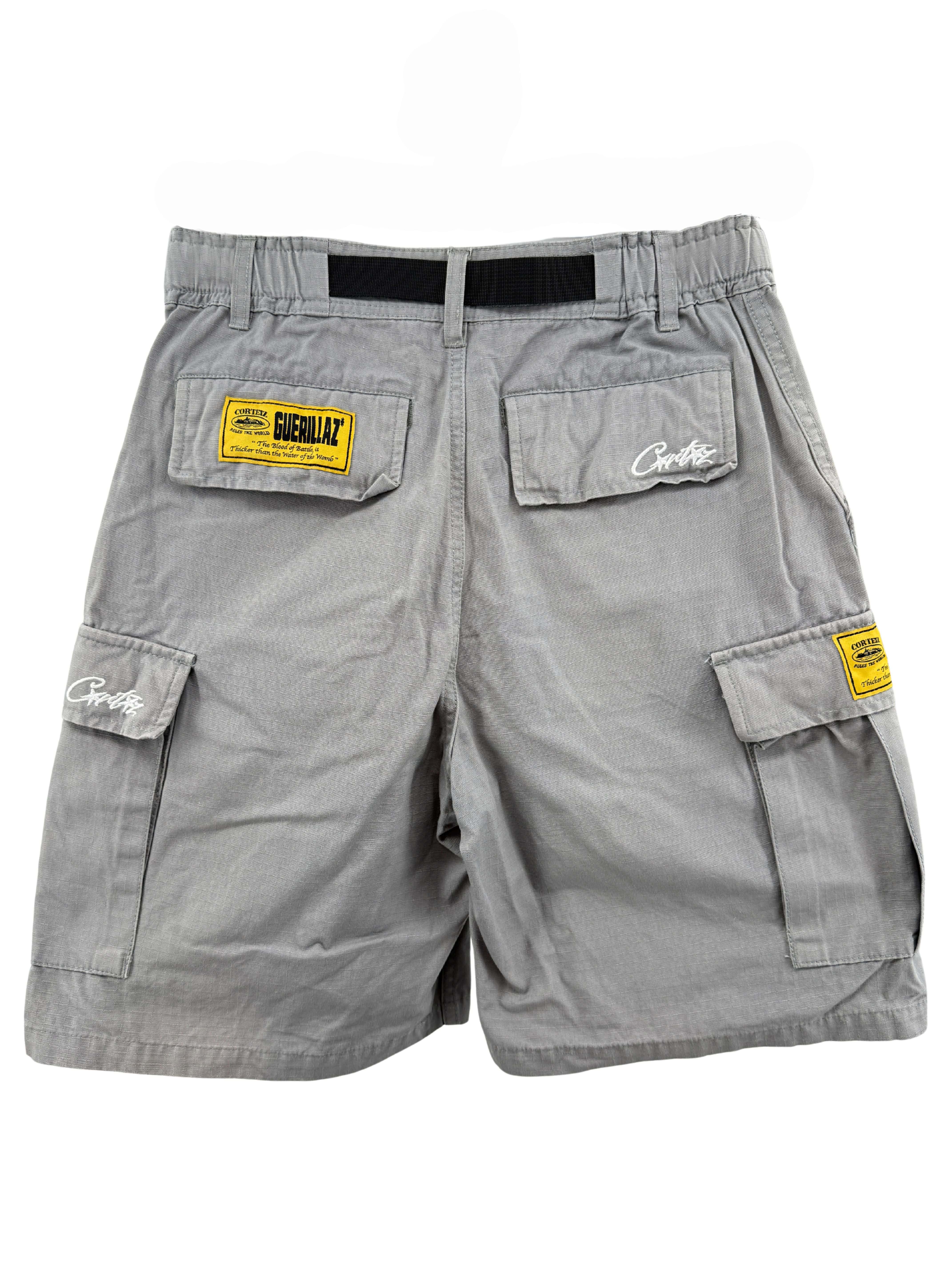 Corteiz Alcatraz Cargo Shorts - Grey Corteiz