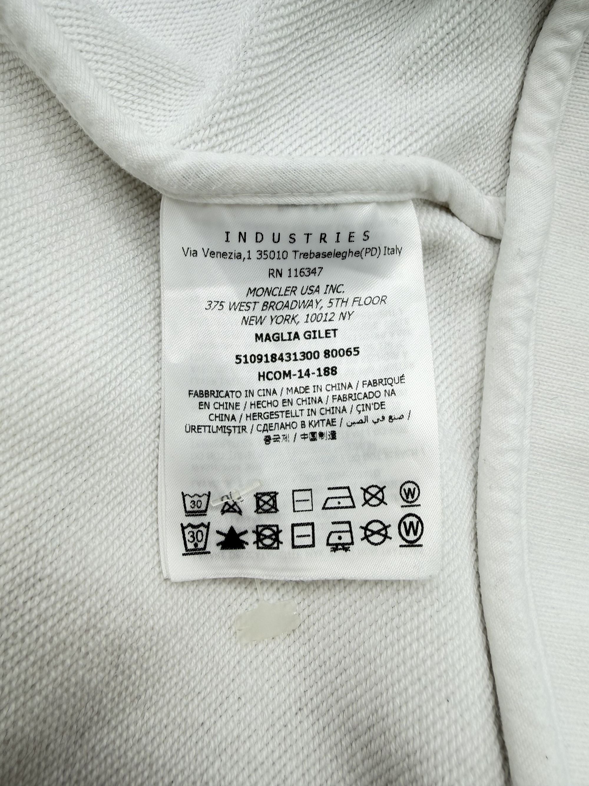 Moncler Sleeveless Zip Up Hoodie - White Moncler