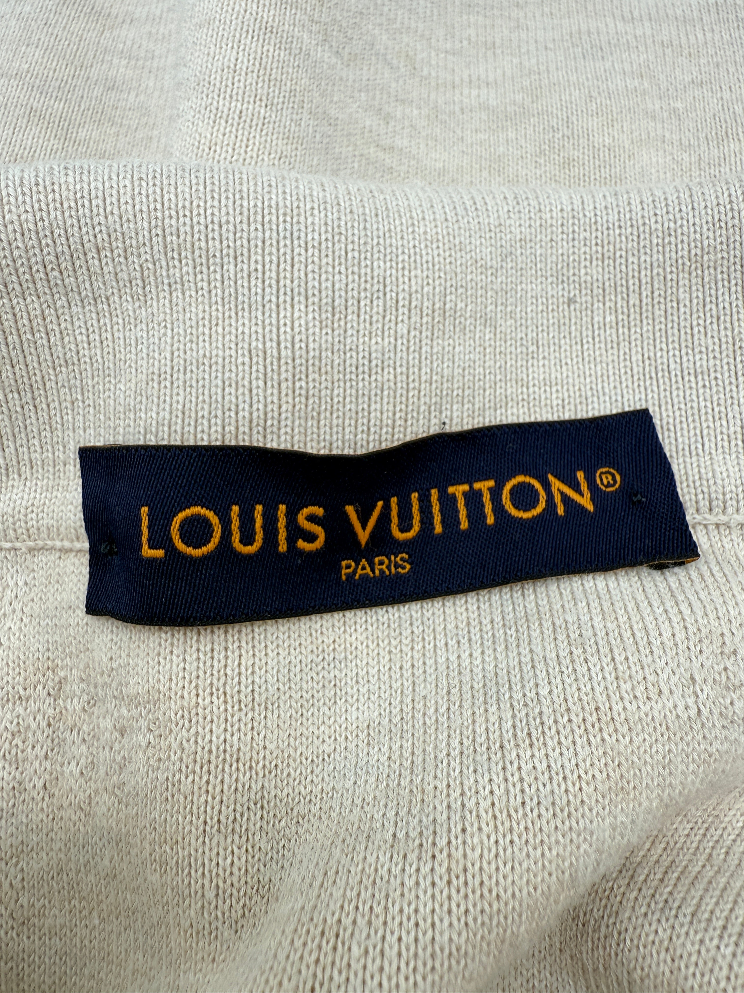 Louis Vuitton Monogram Embossed Short-Sleeved Knit Shirt - Cream