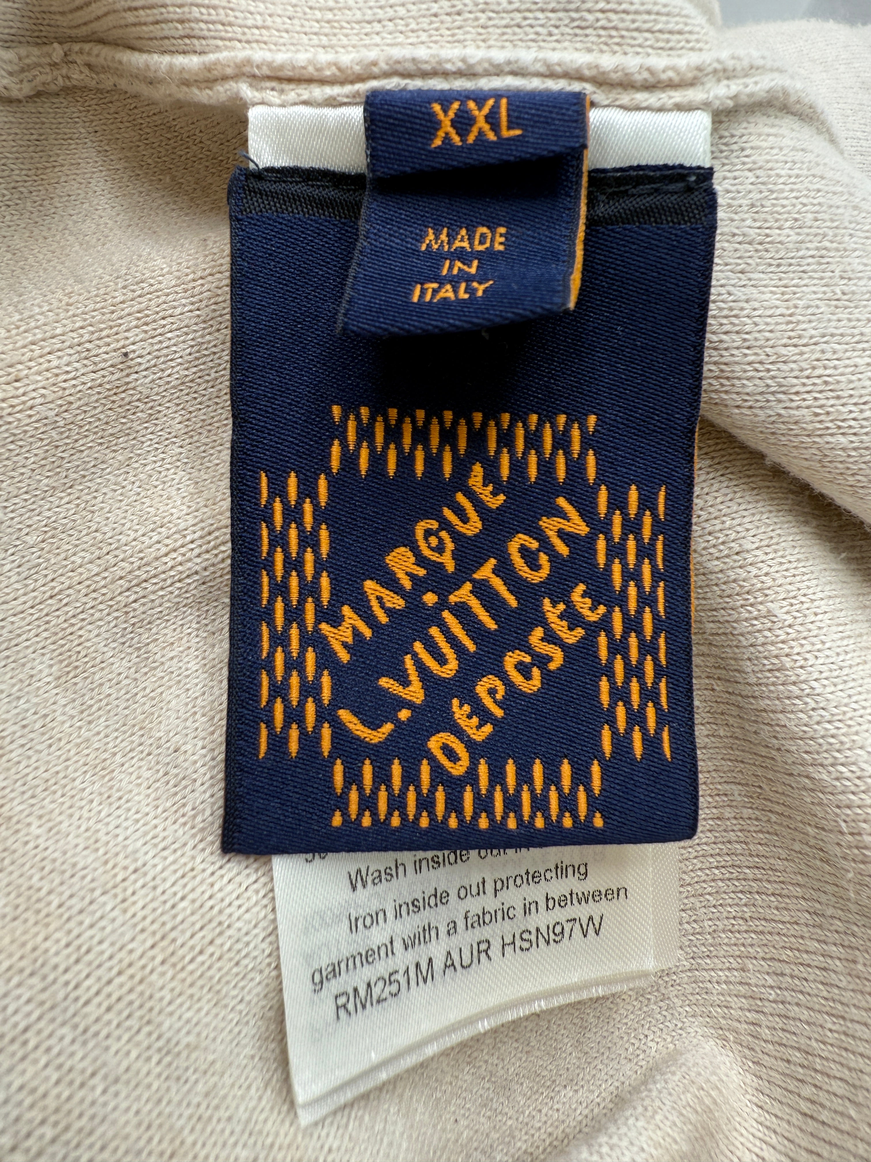 Louis Vuitton Monogram Embossed Short-Sleeved Knit Shirt - Cream