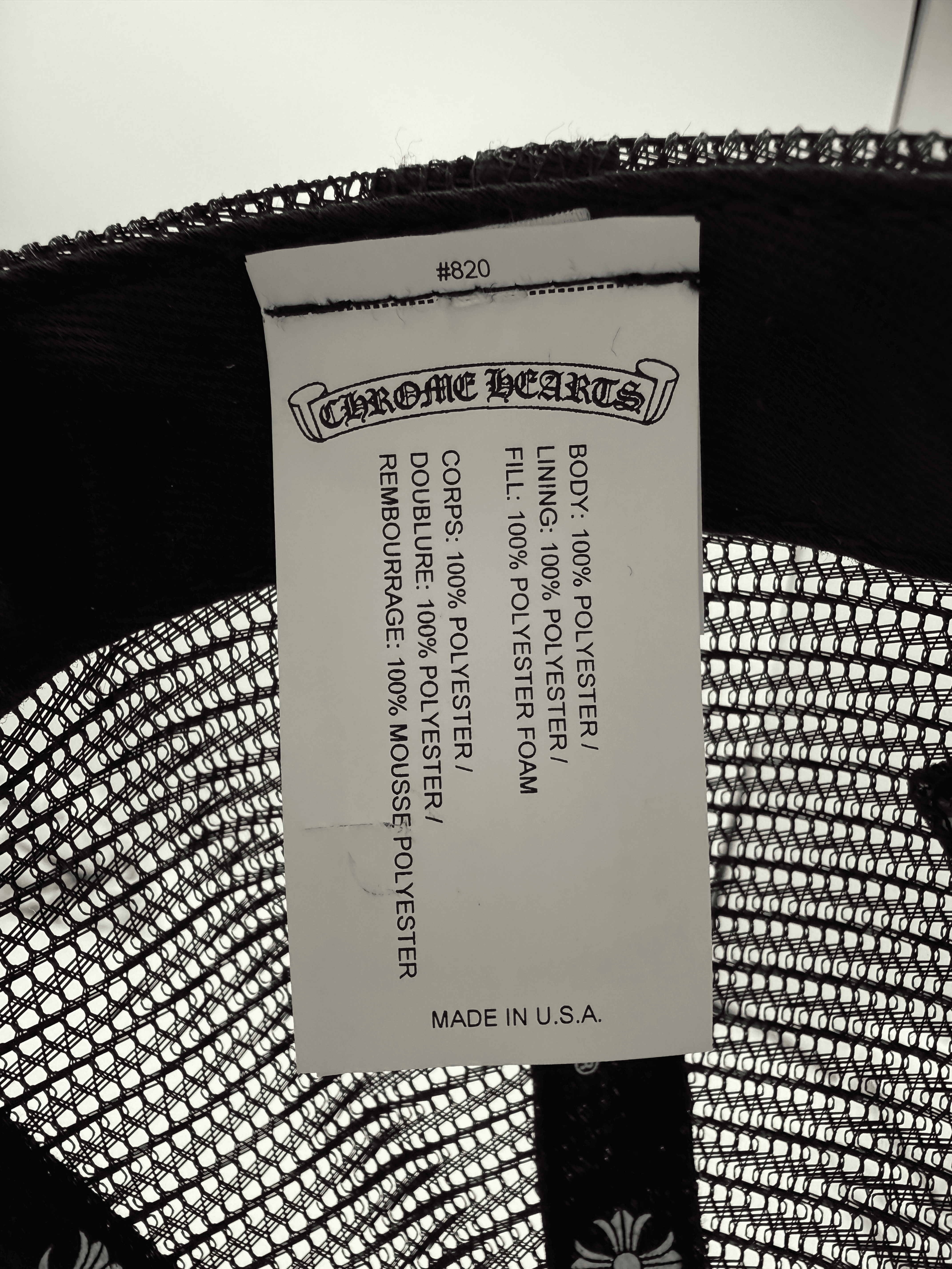 Chrome Hearts Eyechart Trucker Hat - White (Unused) Chrome Hearts