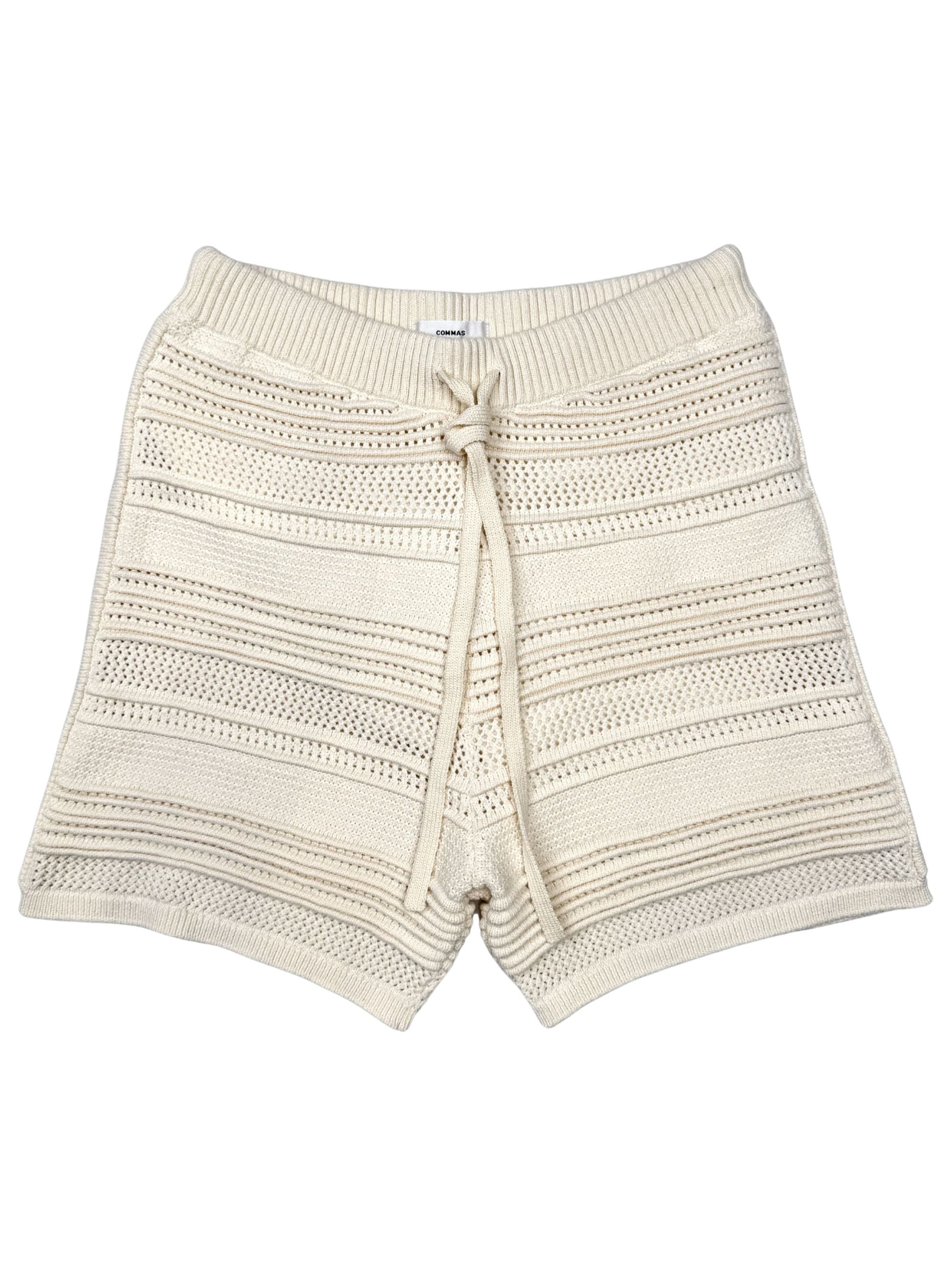 Commas Crochet Shorts - Cream Commas