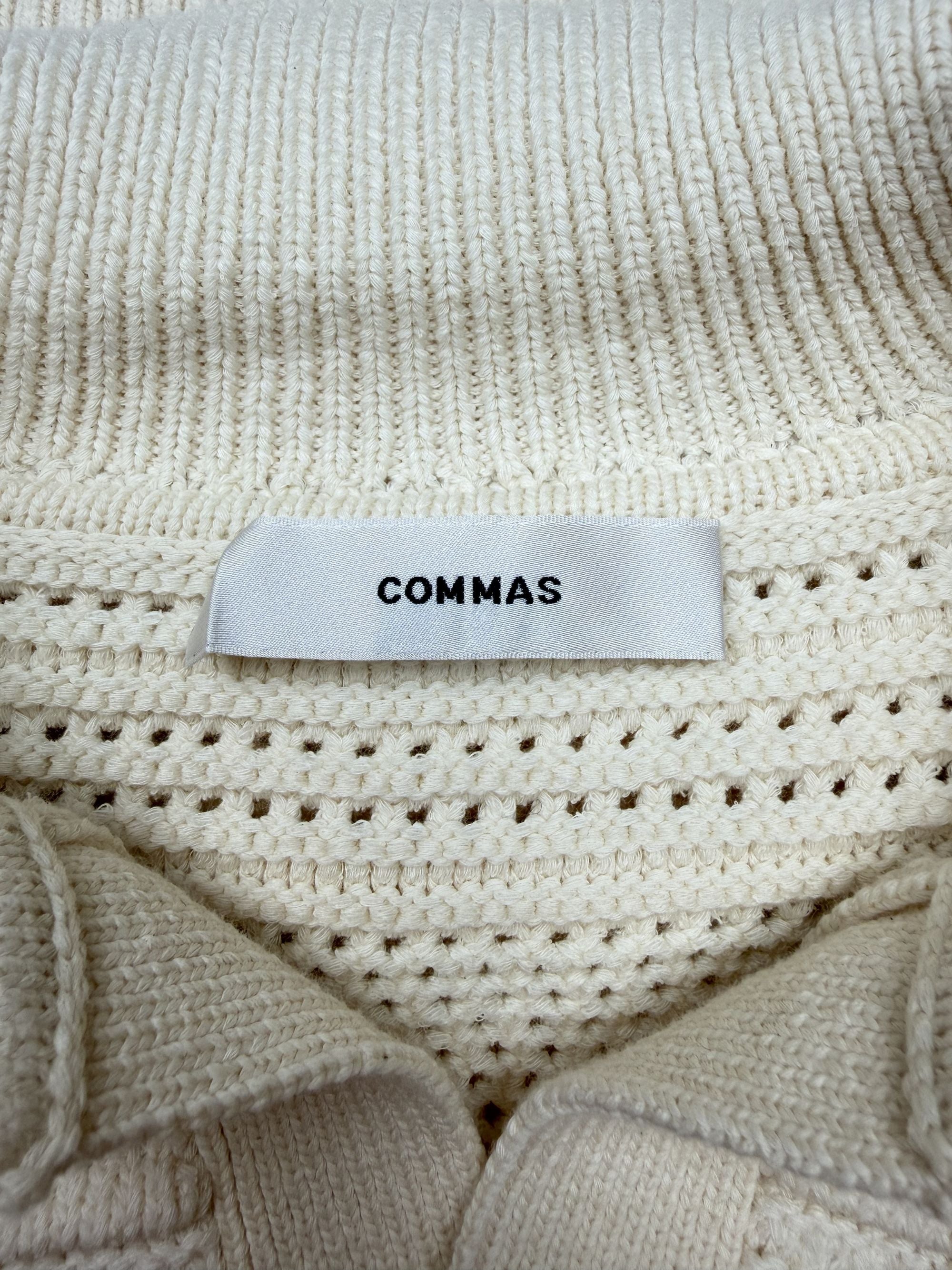 Commas Crochet Polo Shirt - Cream Commas