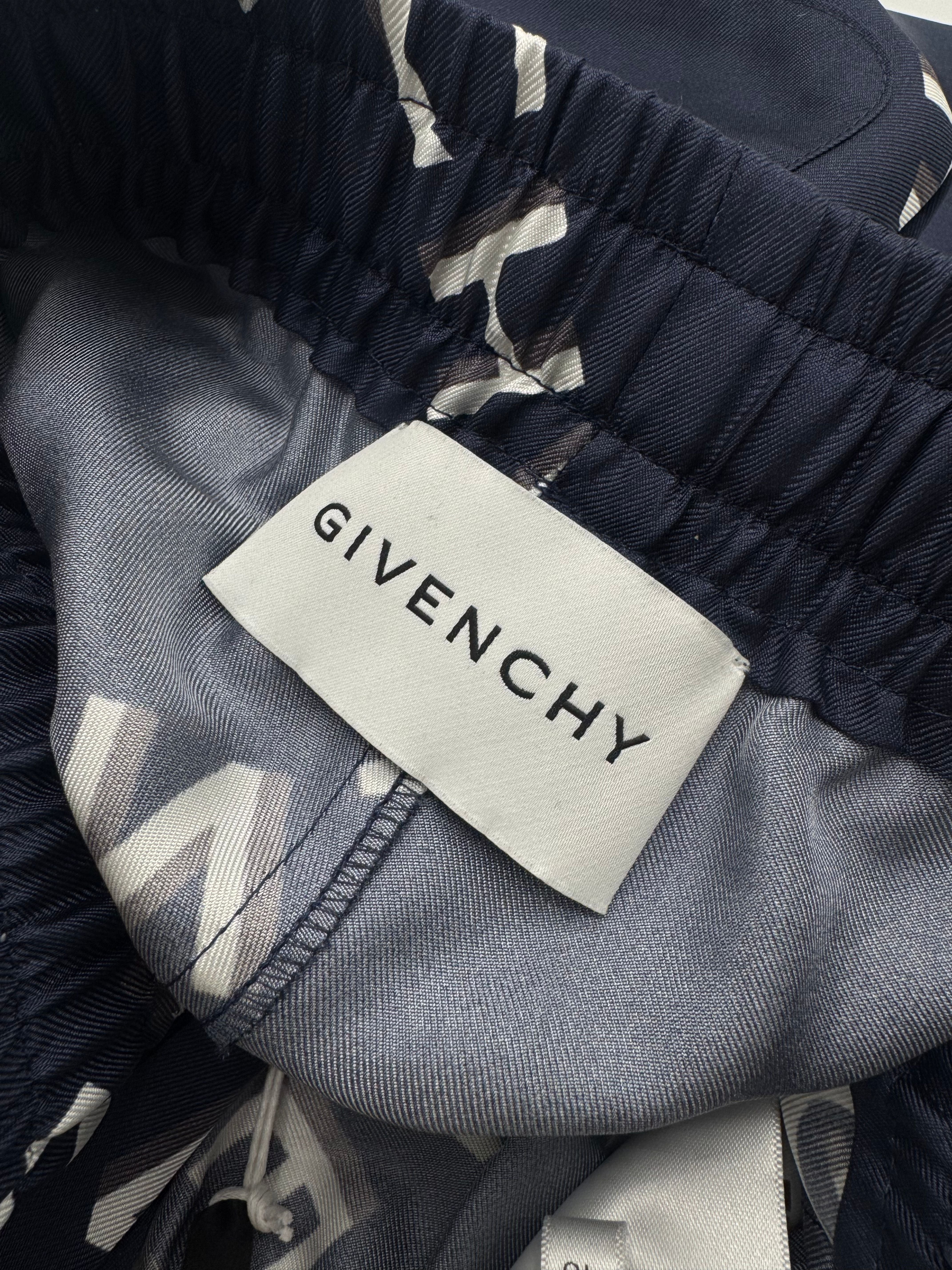 Givenchy Bermuda Logo Silk Shorts - Navy (Unused) Givenchy