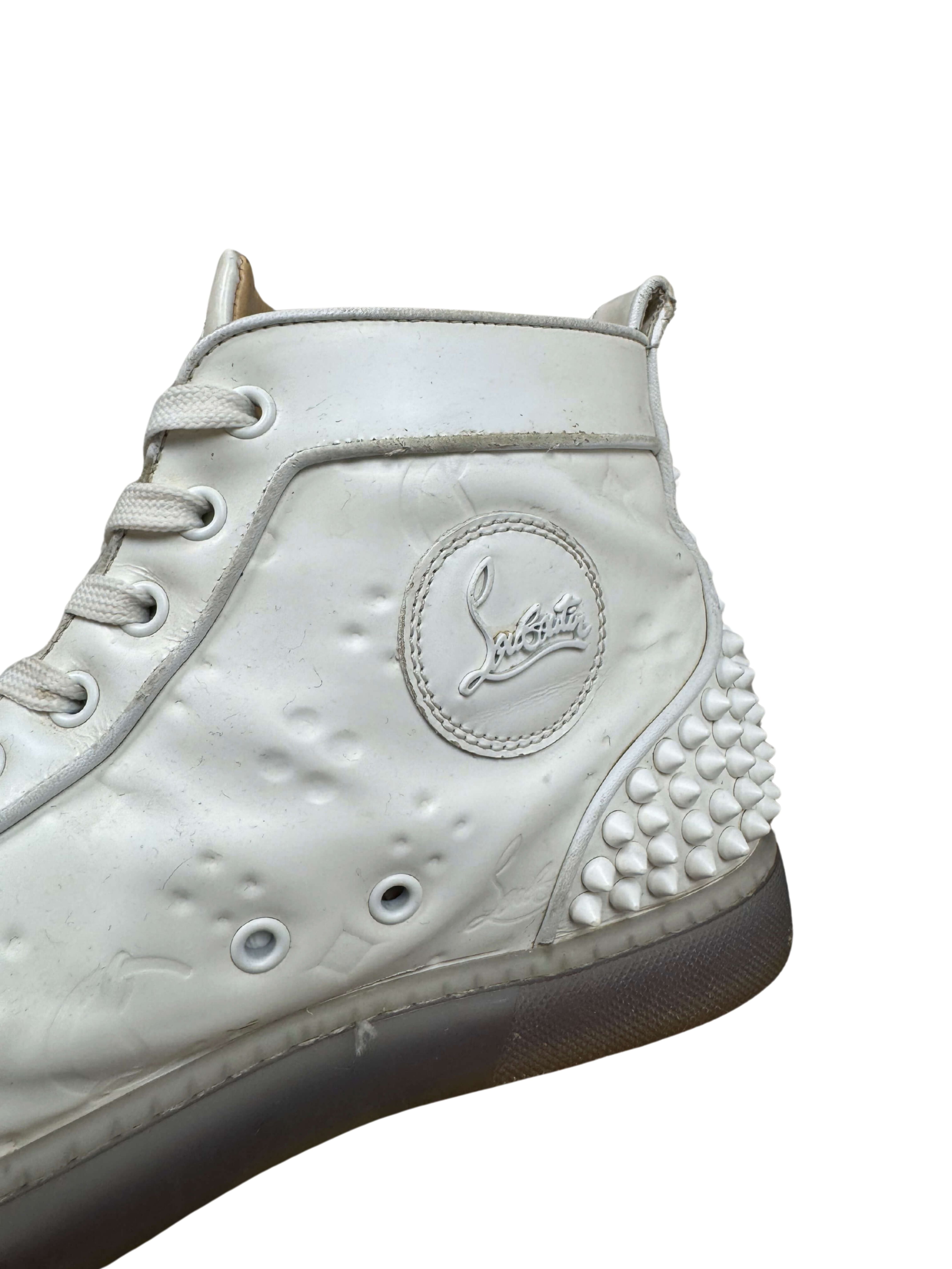 Christian Louboutin Flat Calf Leather Spikes - White Christian Louboutin