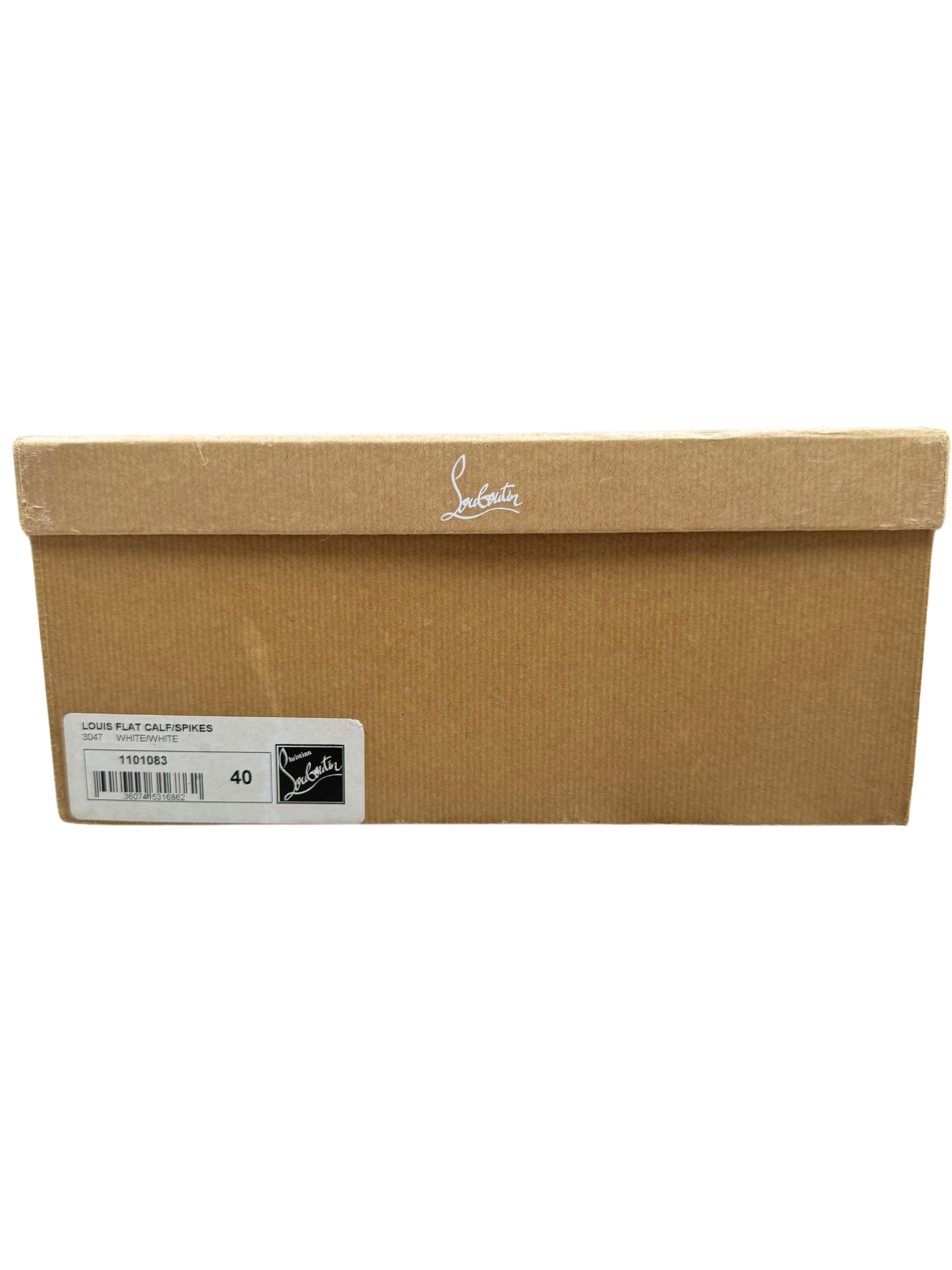 Christian Louboutin Flat Calf Leather Spikes - White Christian Louboutin