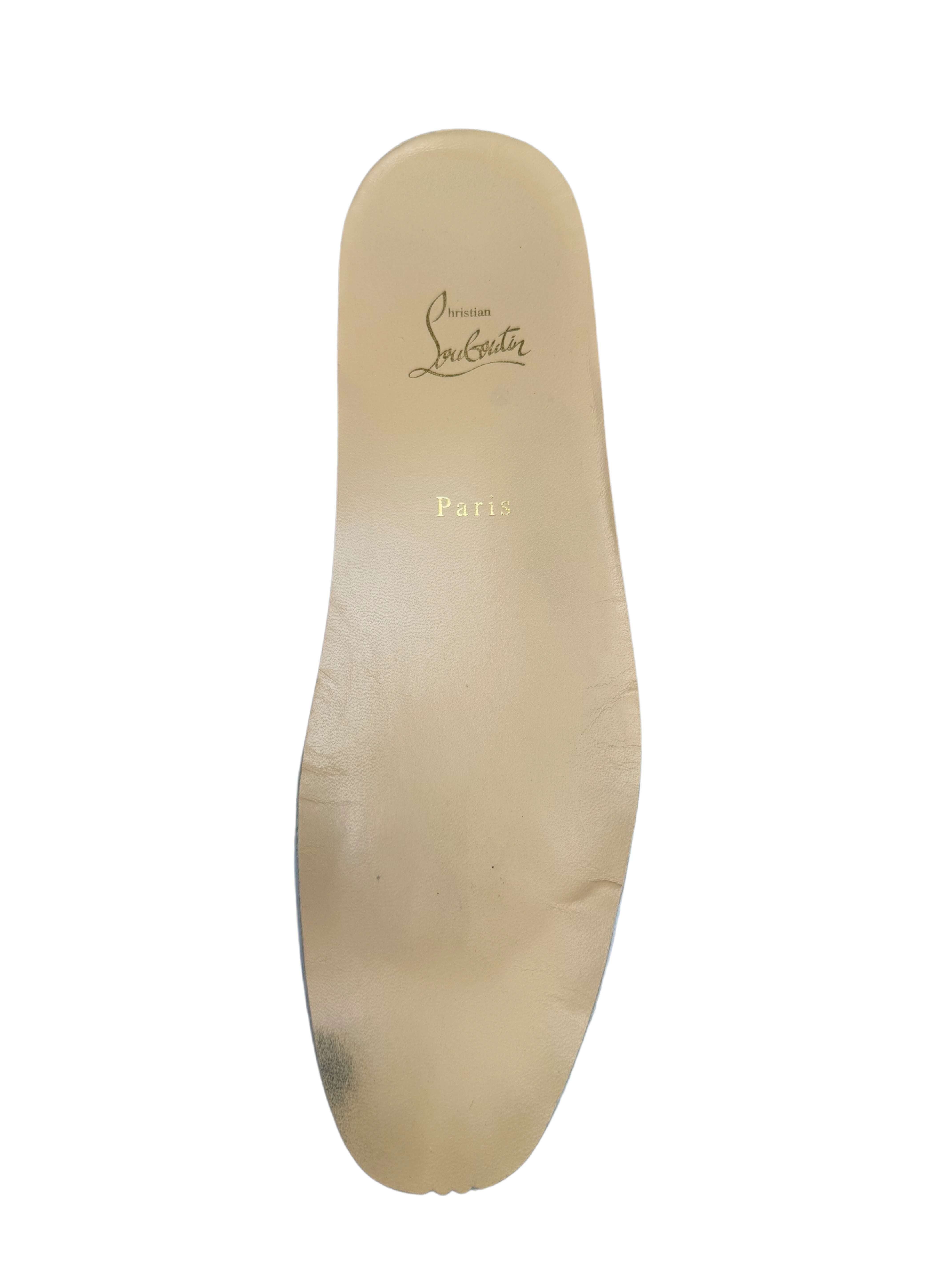 Christian Louboutin Flat Calf Leather Spikes - White Christian Louboutin