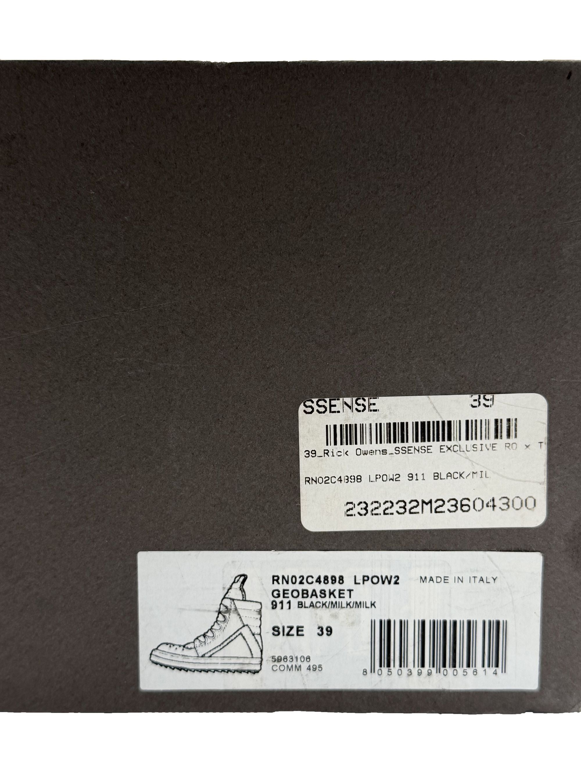 Rick Owens Geobasket Jumbo Lace Sneakers - Black NO COST PRICE Rick Owens