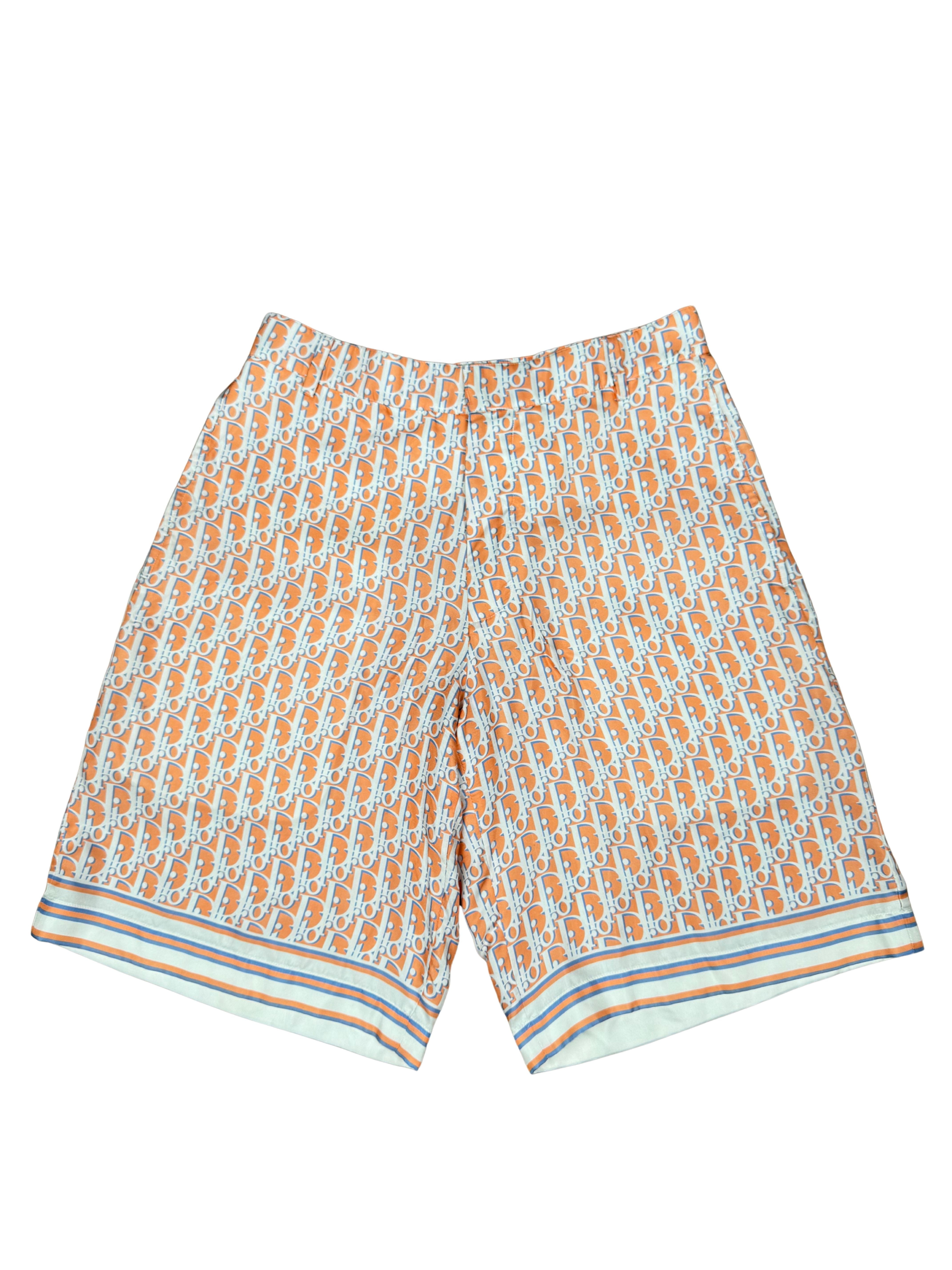 Dior Oblique Silk Shorts - Orange Dior
