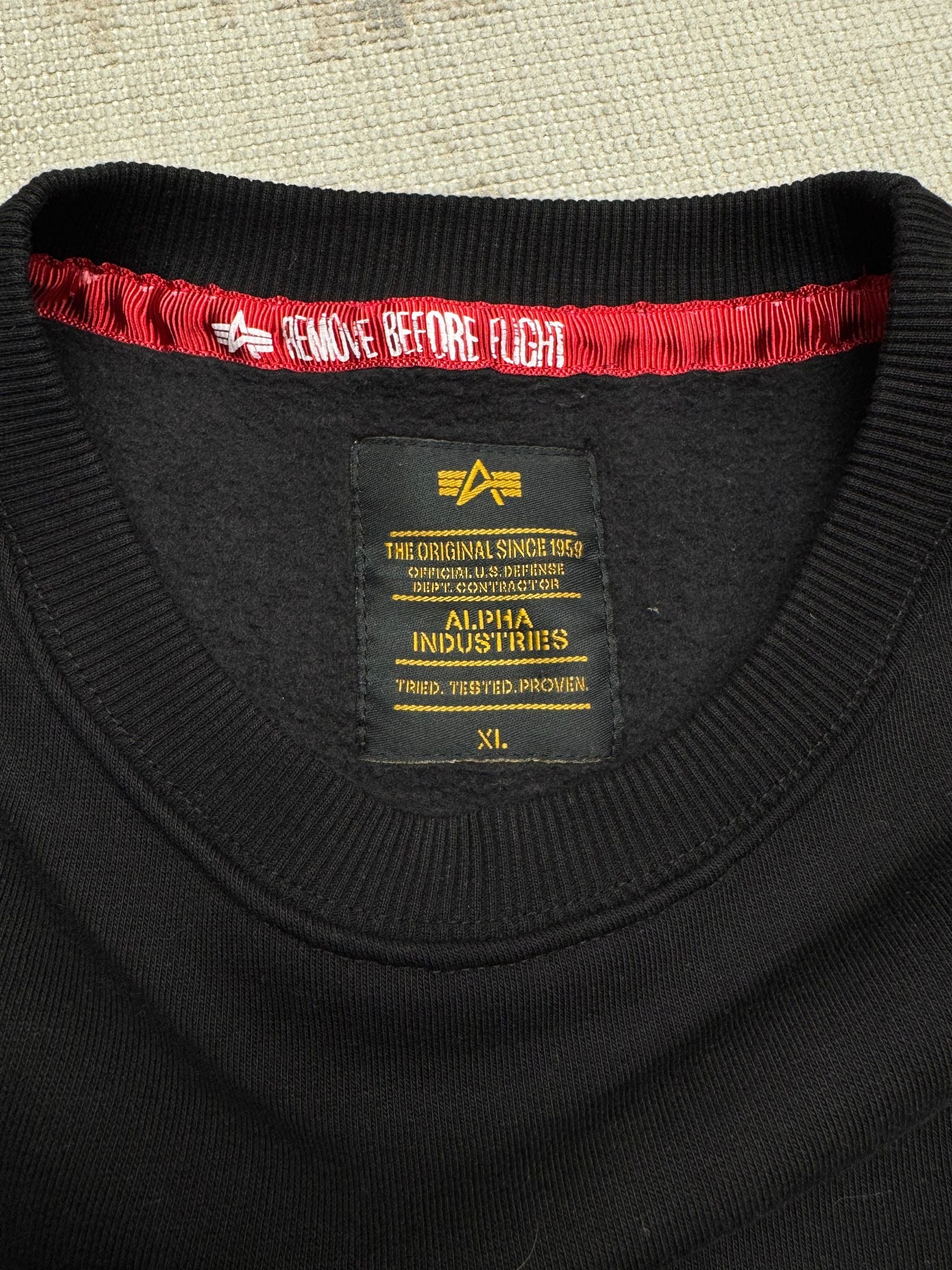 Alpha Industries NASA Reflective Sweatshirt - Black Alpha Industries