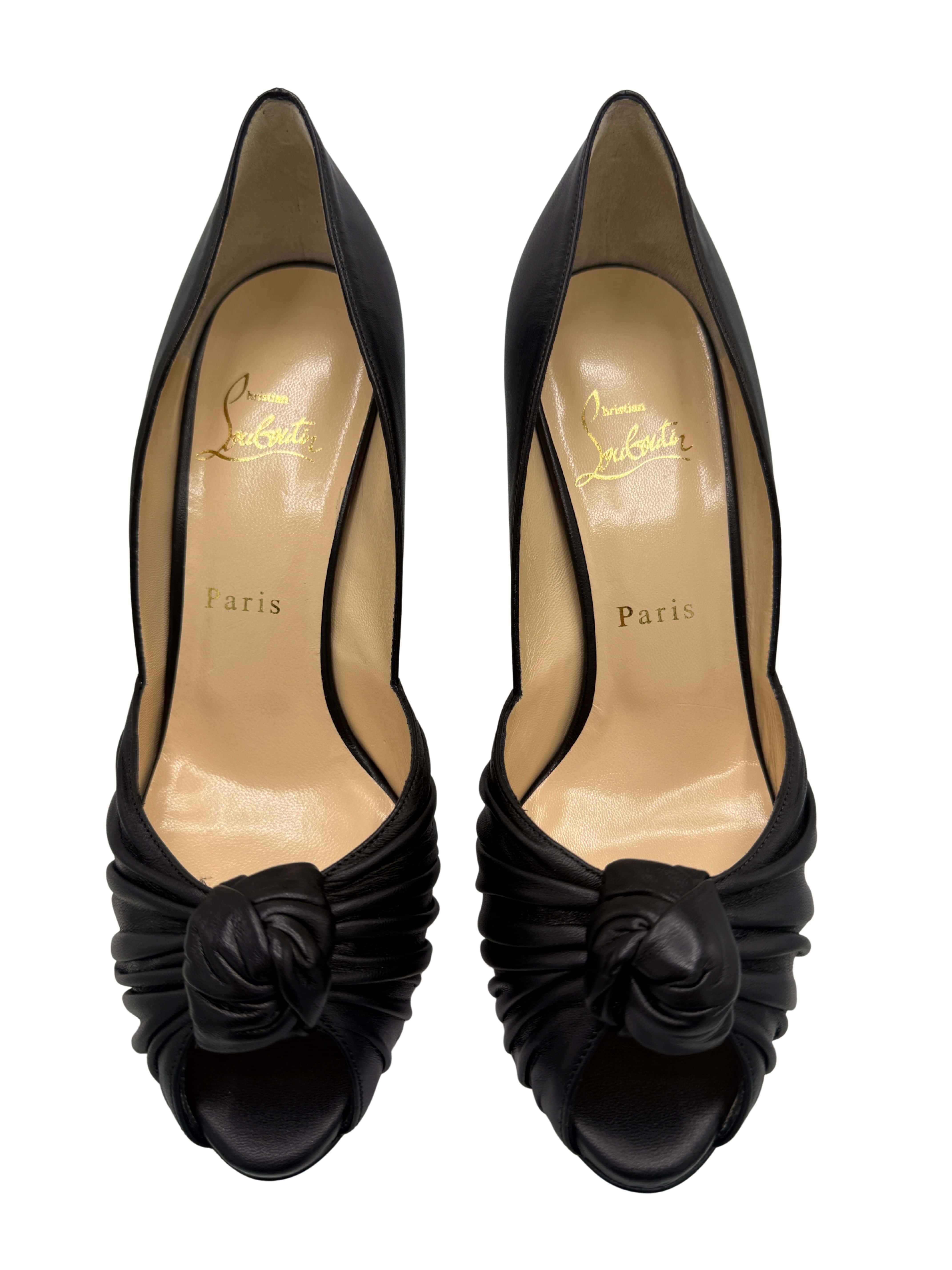 Christian Louboutin Lady Gres Peep Toe Pump - Black (Unused)