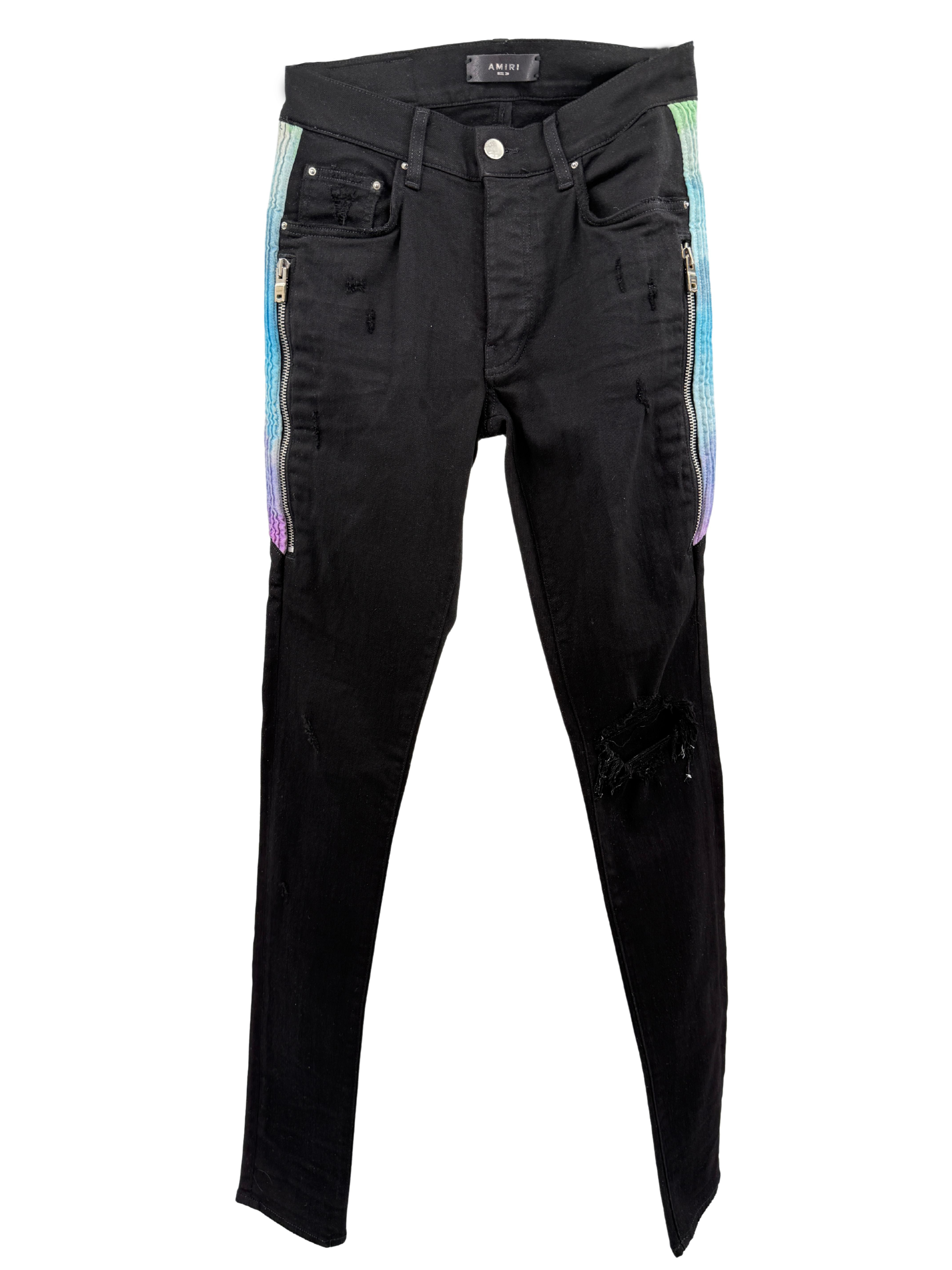 Amiri Watercolour Half Track Jeans - Black Amiri