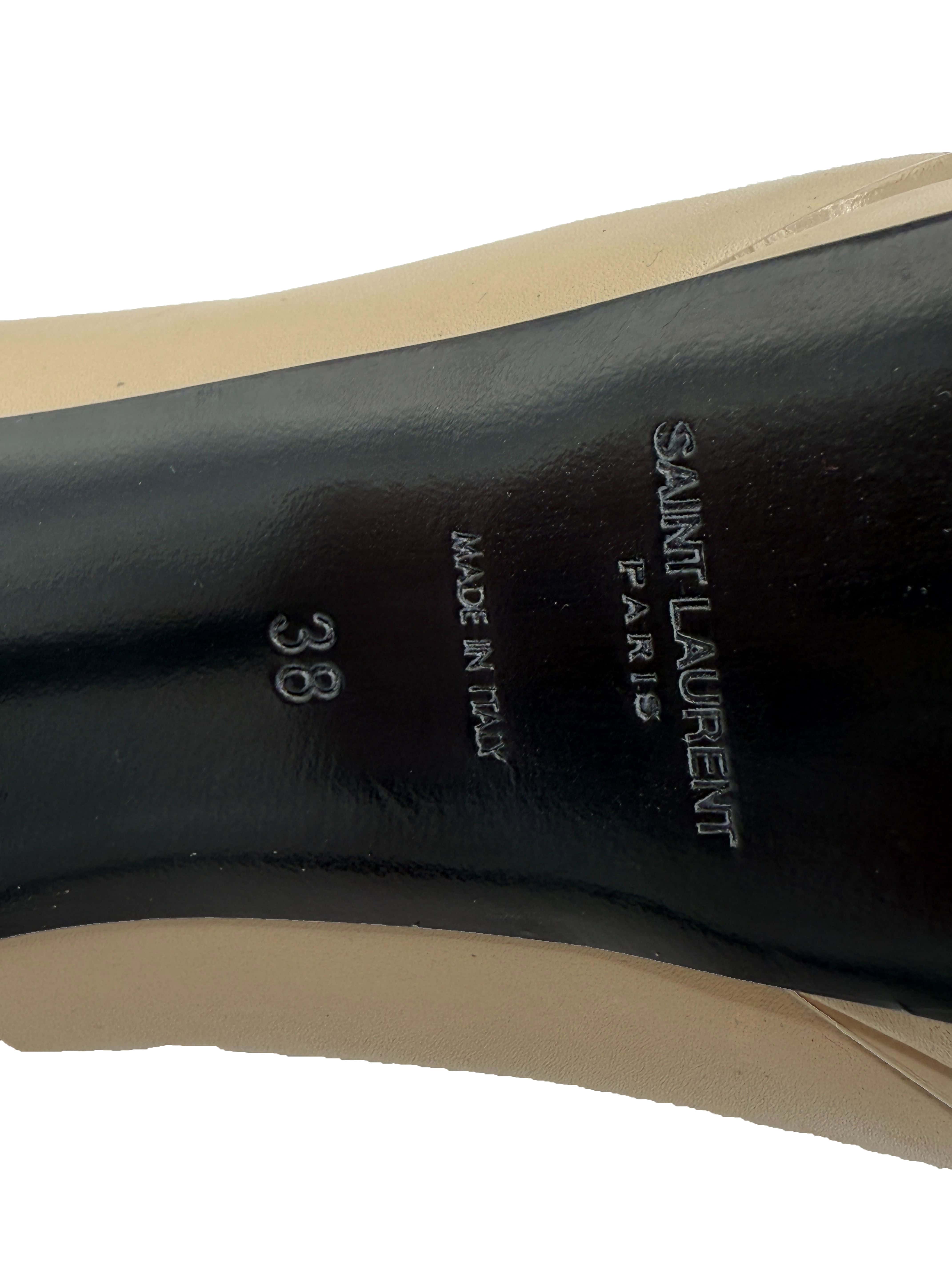 Saint Laurent Janis Pointy Toe Platform Pump - Cream