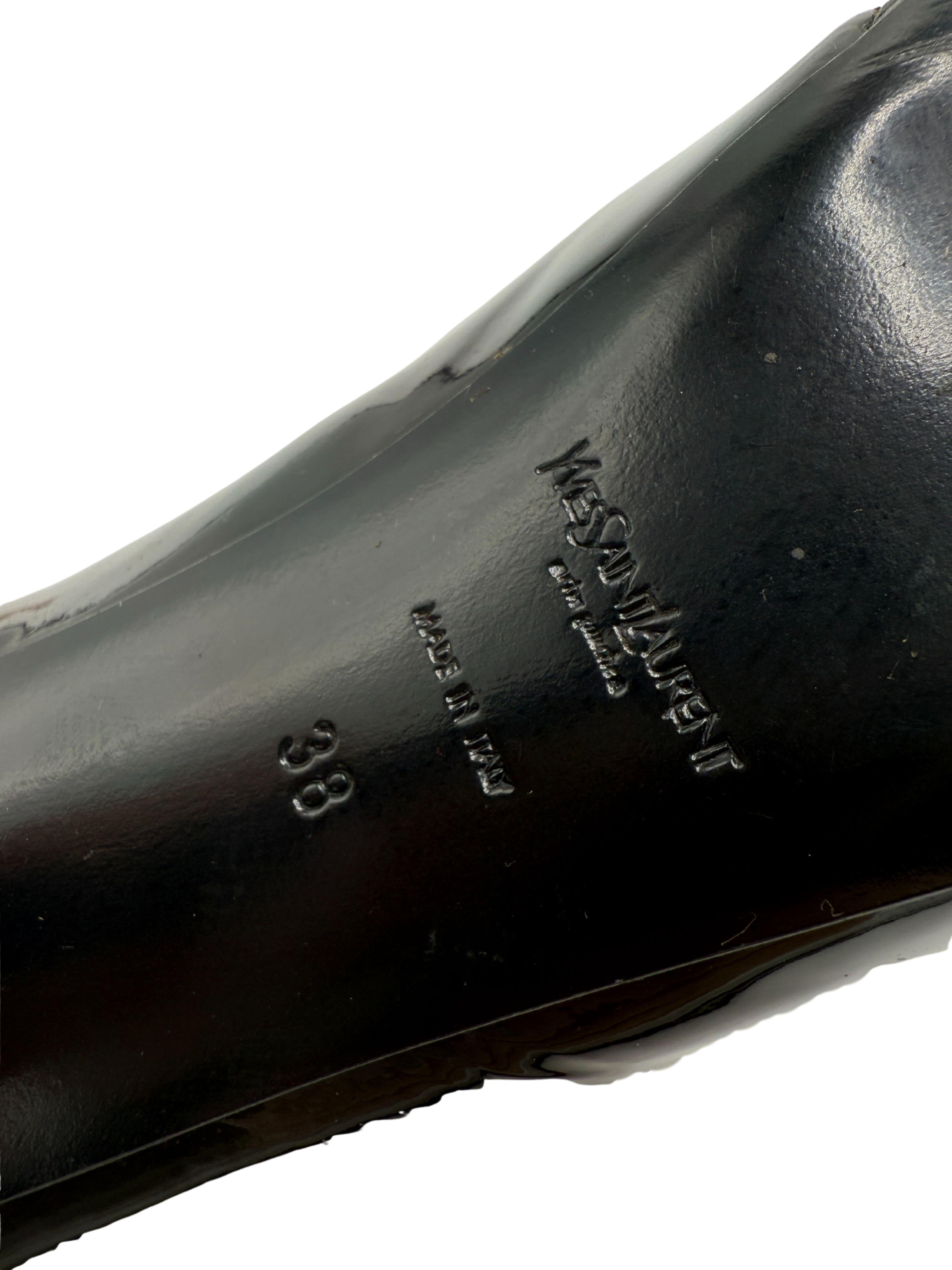 Yves Saint Laurent Tribtoo Patent Platform Pump - Black