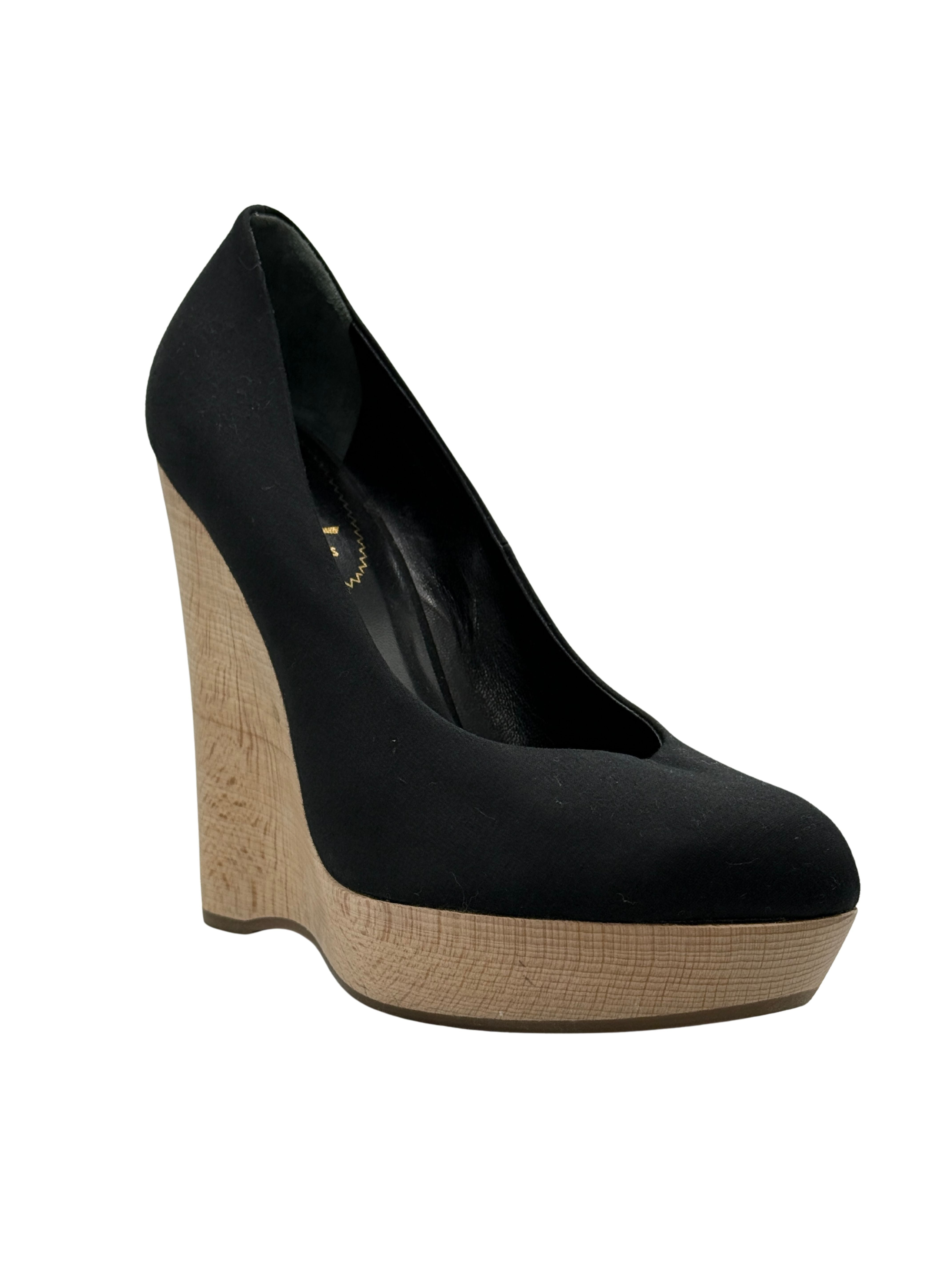 Yves Saint Laurent Maryna Wedge Pump - Black (Unused)