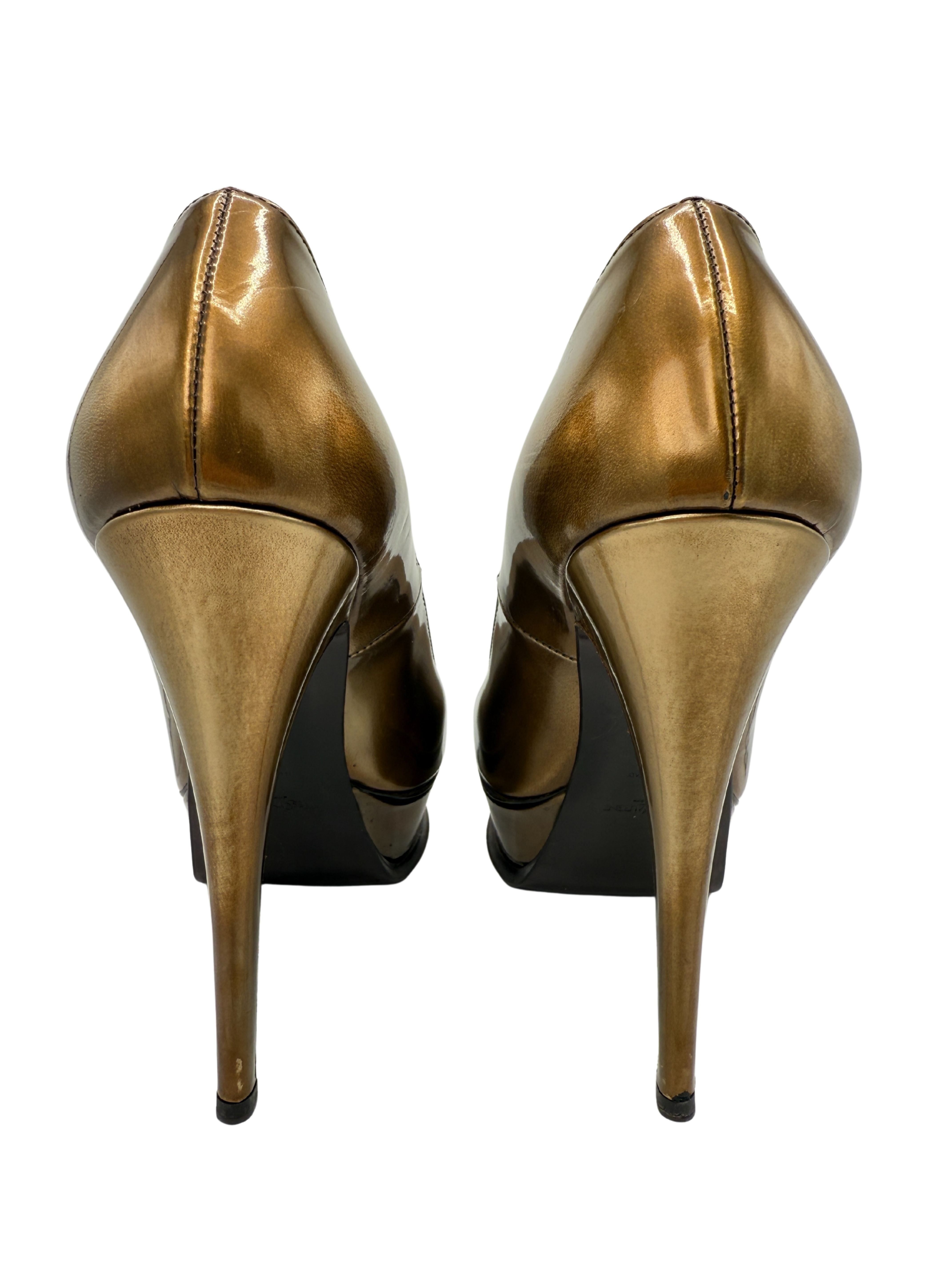 Yves Saint Laurent Tribute 105 Platform Pumps - Gold