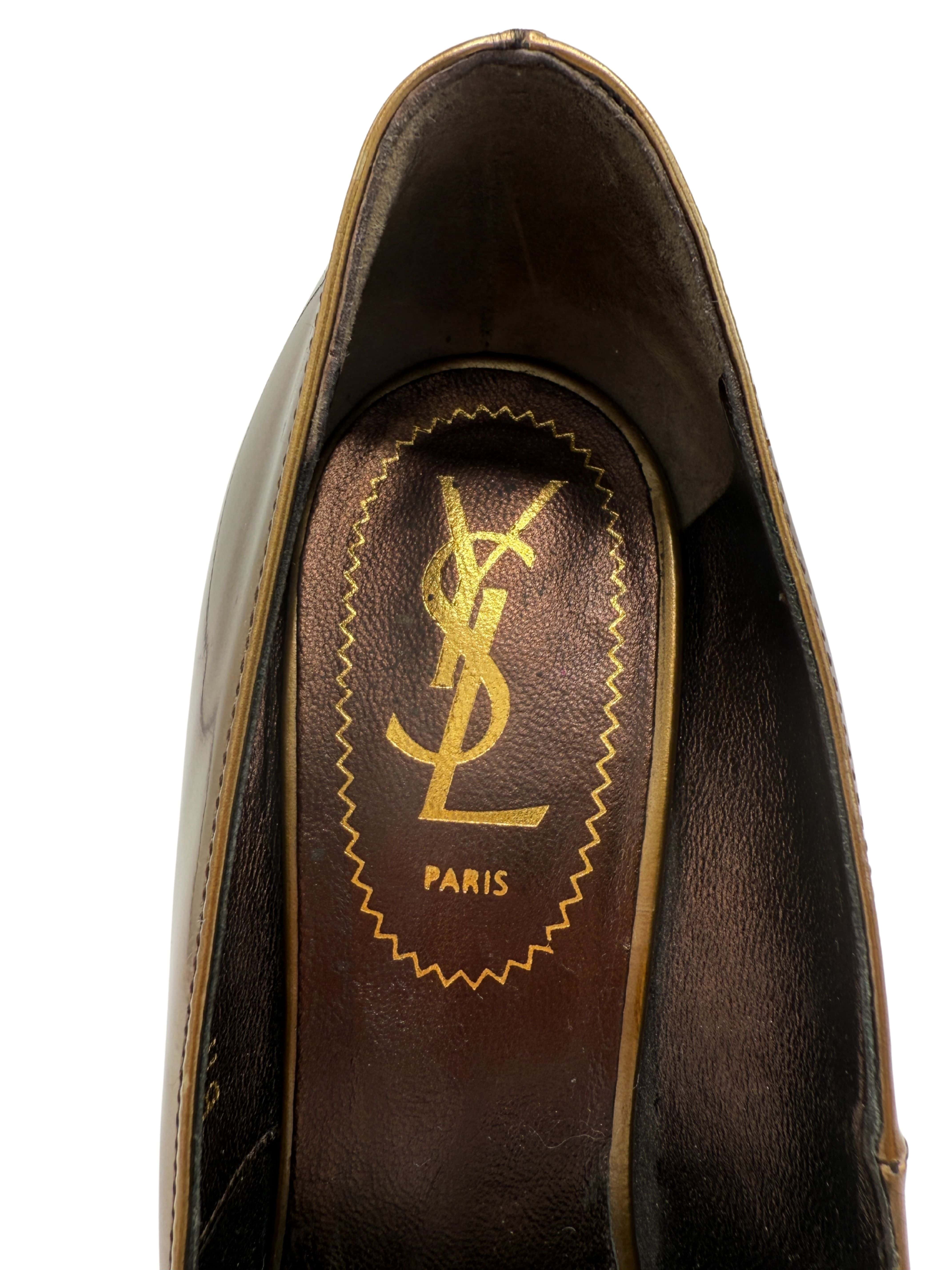 Yves Saint Laurent Tribute 105 Platform Pumps - Gold