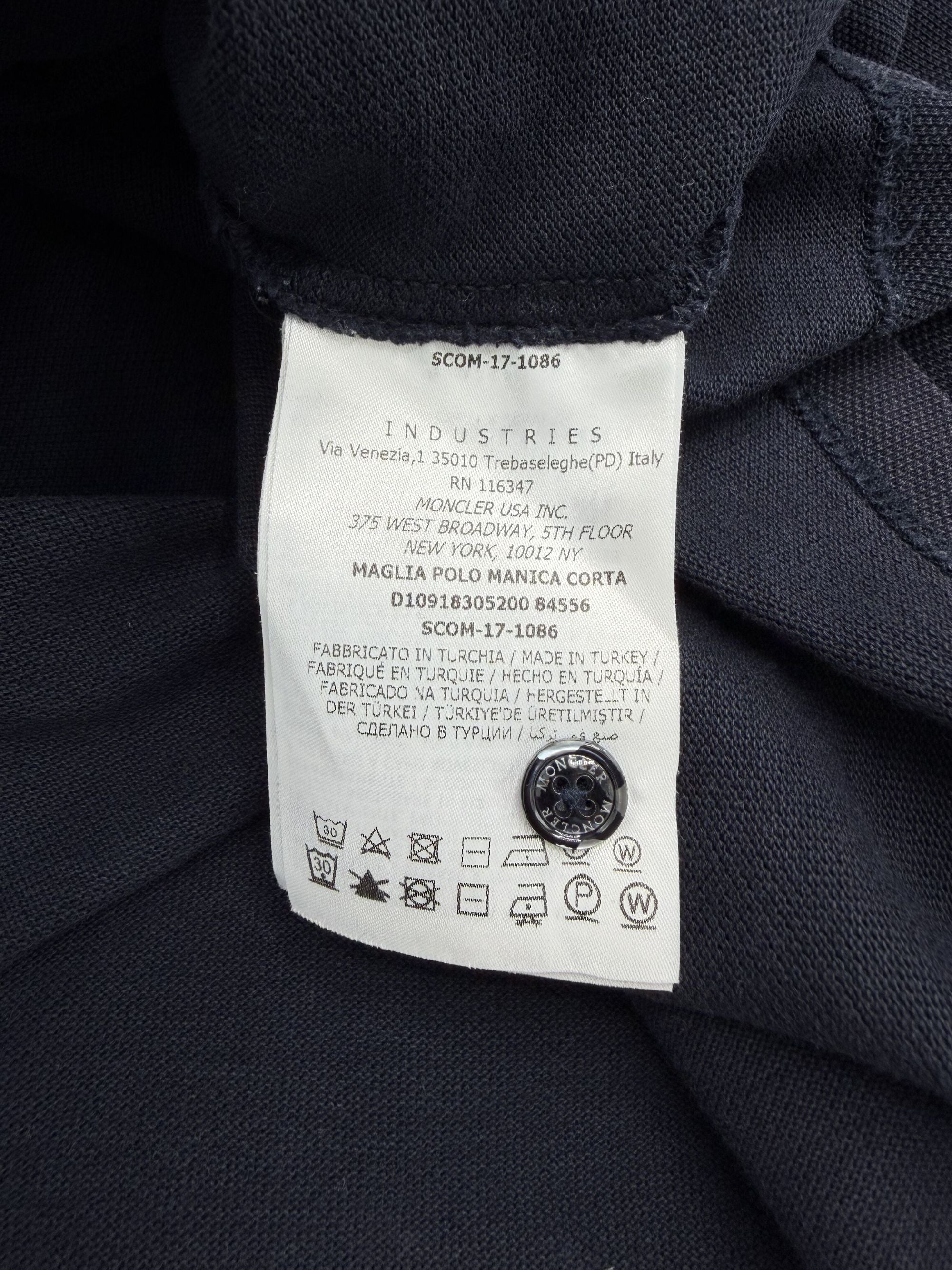 Moncler Stripe Collar Polo - Navy Moncler