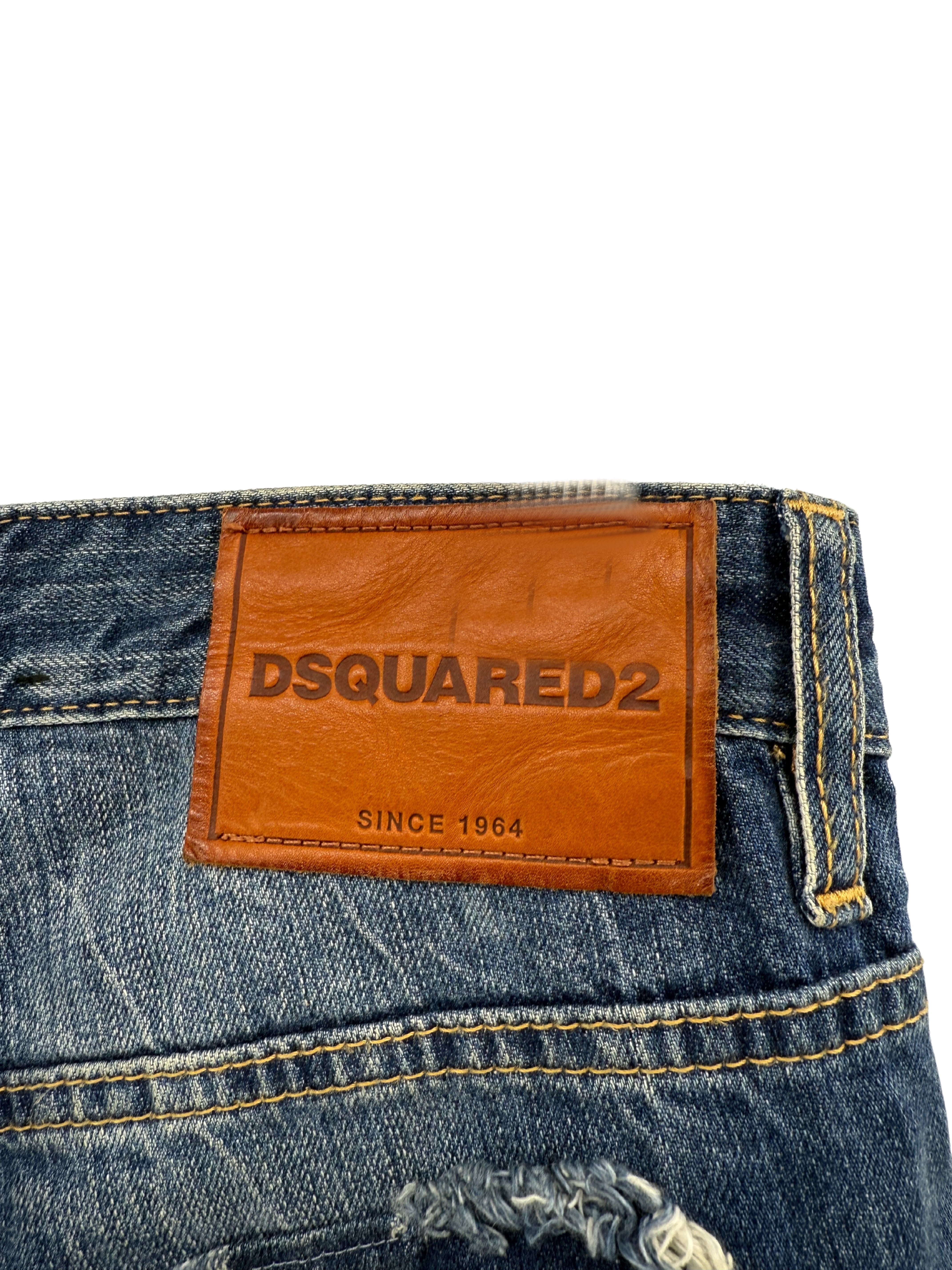 Dsquared2 Cool Guy Stitch Detail Distressed Jean - Dark Blue Dsquared2