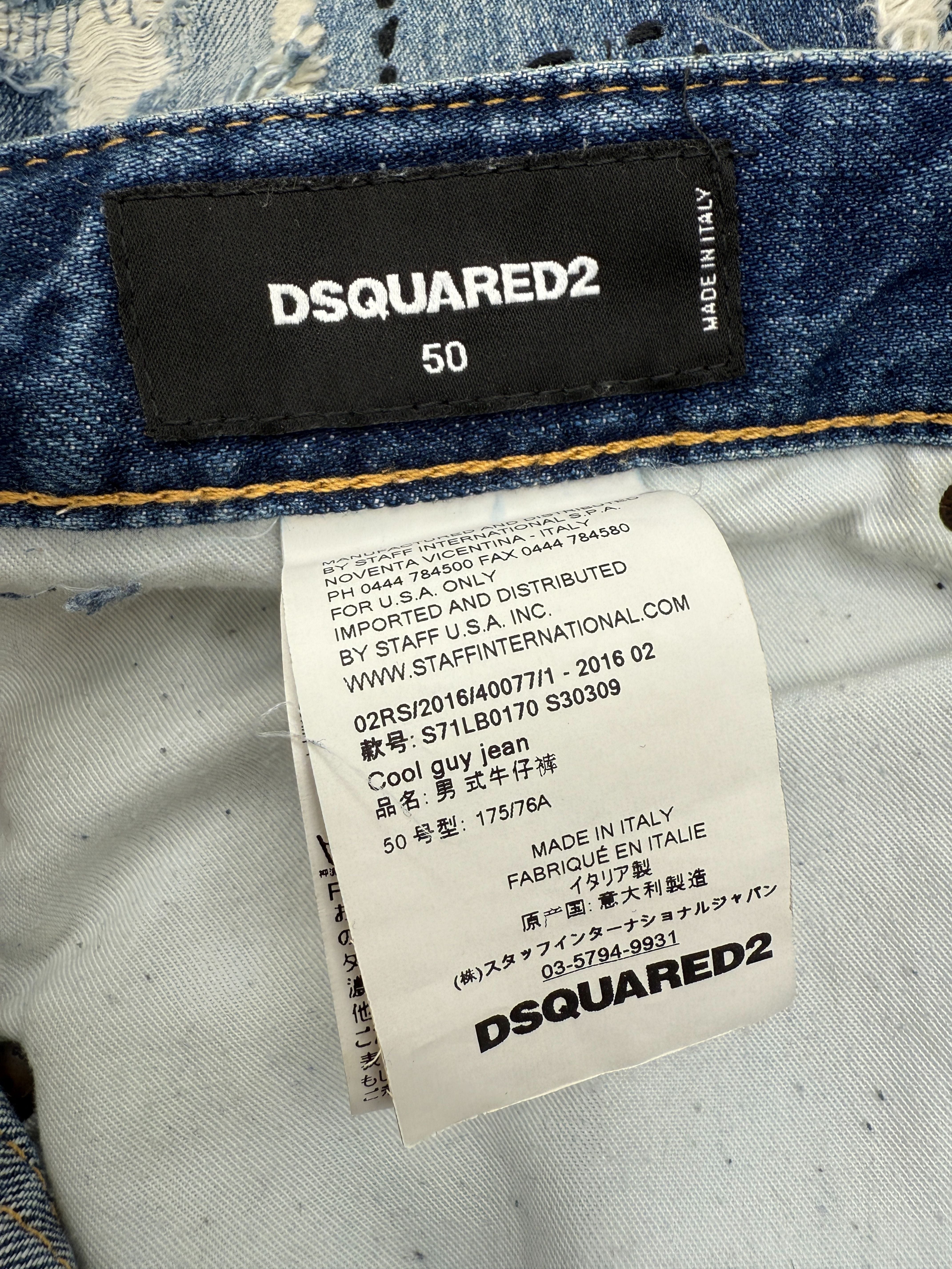 Dsquared2 Cool Guy Stitch Detail Distressed Jean - Dark Blue Dsquared2