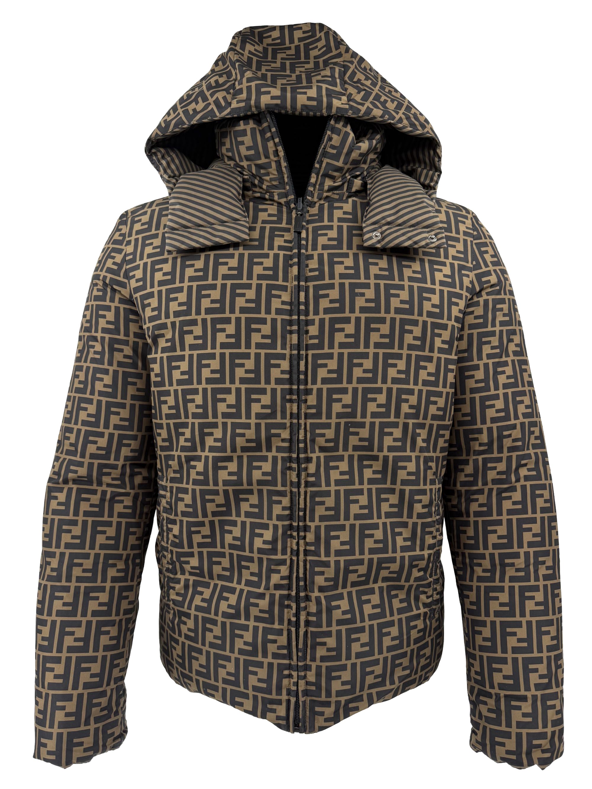 Fendi FF Logo Reversible Down Jacket - Brown (Copy) Fendi