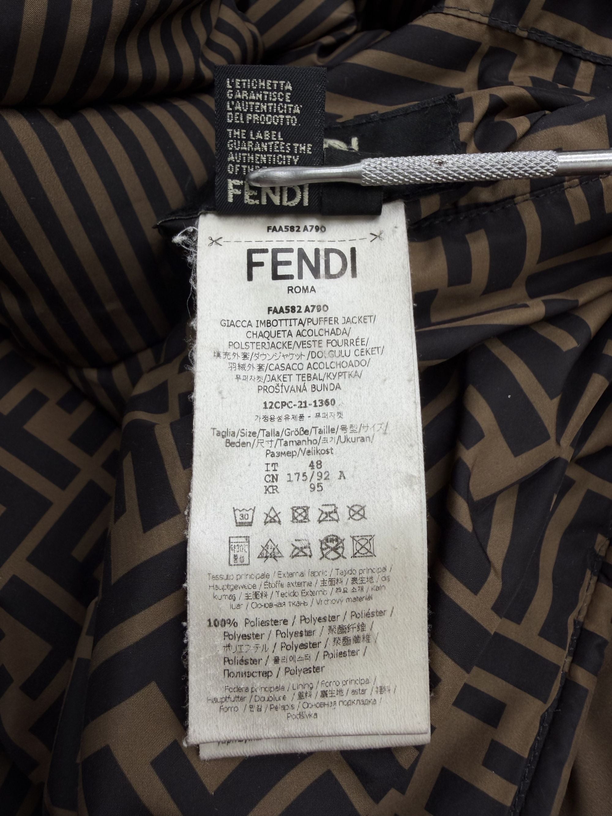 Fendi FF Logo Reversible Down Jacket - Brown (Copy) Fendi