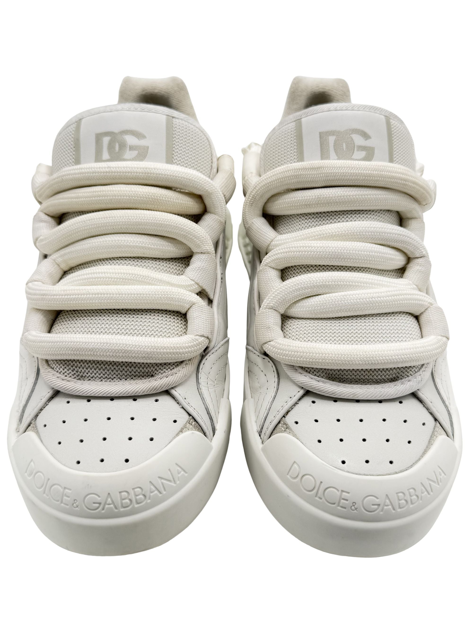 Dolce & Gabbana Leather Low Sneakers - White Dolce & Gabbana