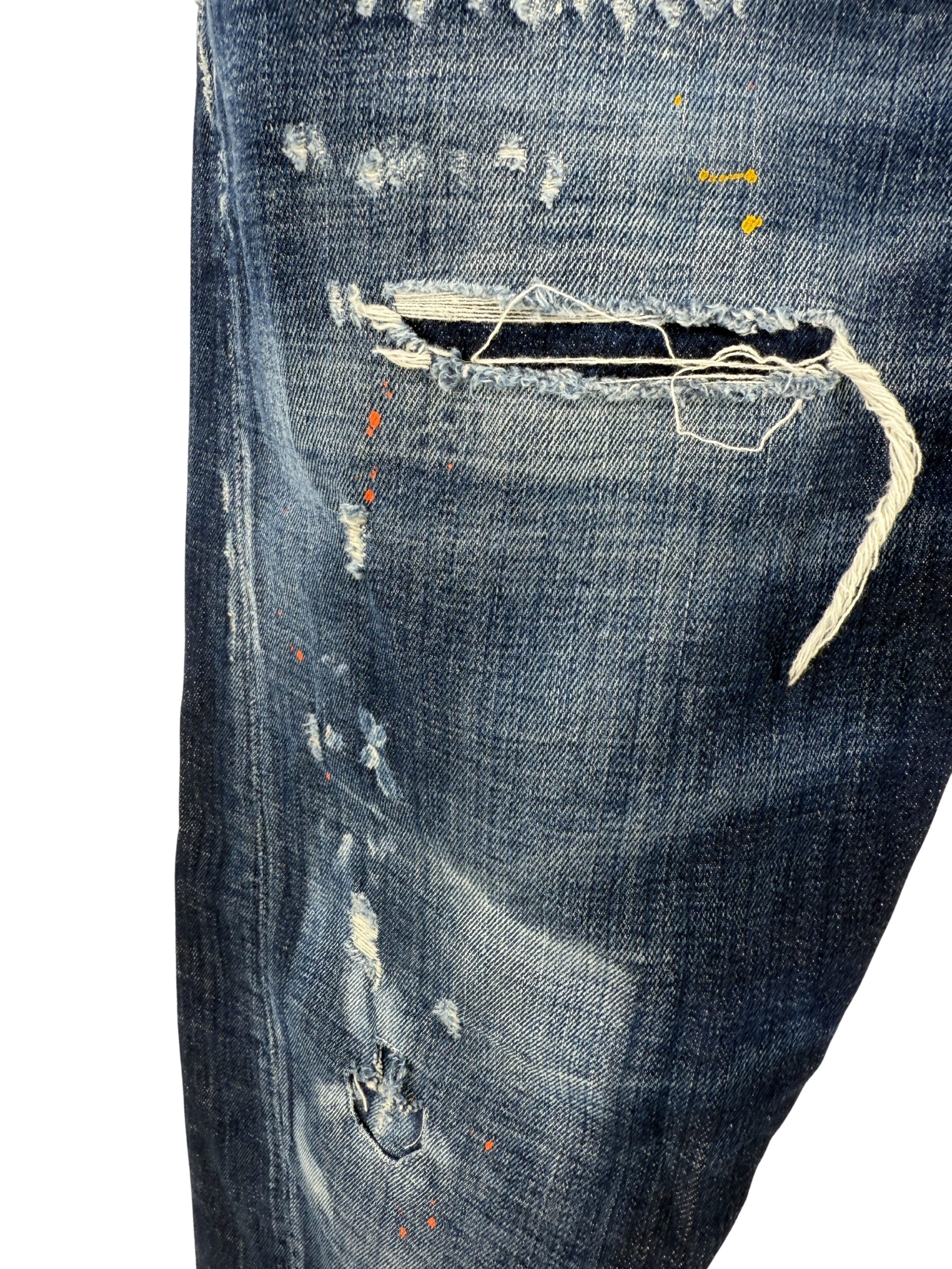Dsquared2 Distressed Sexy Twist Jeand - Dark Blue