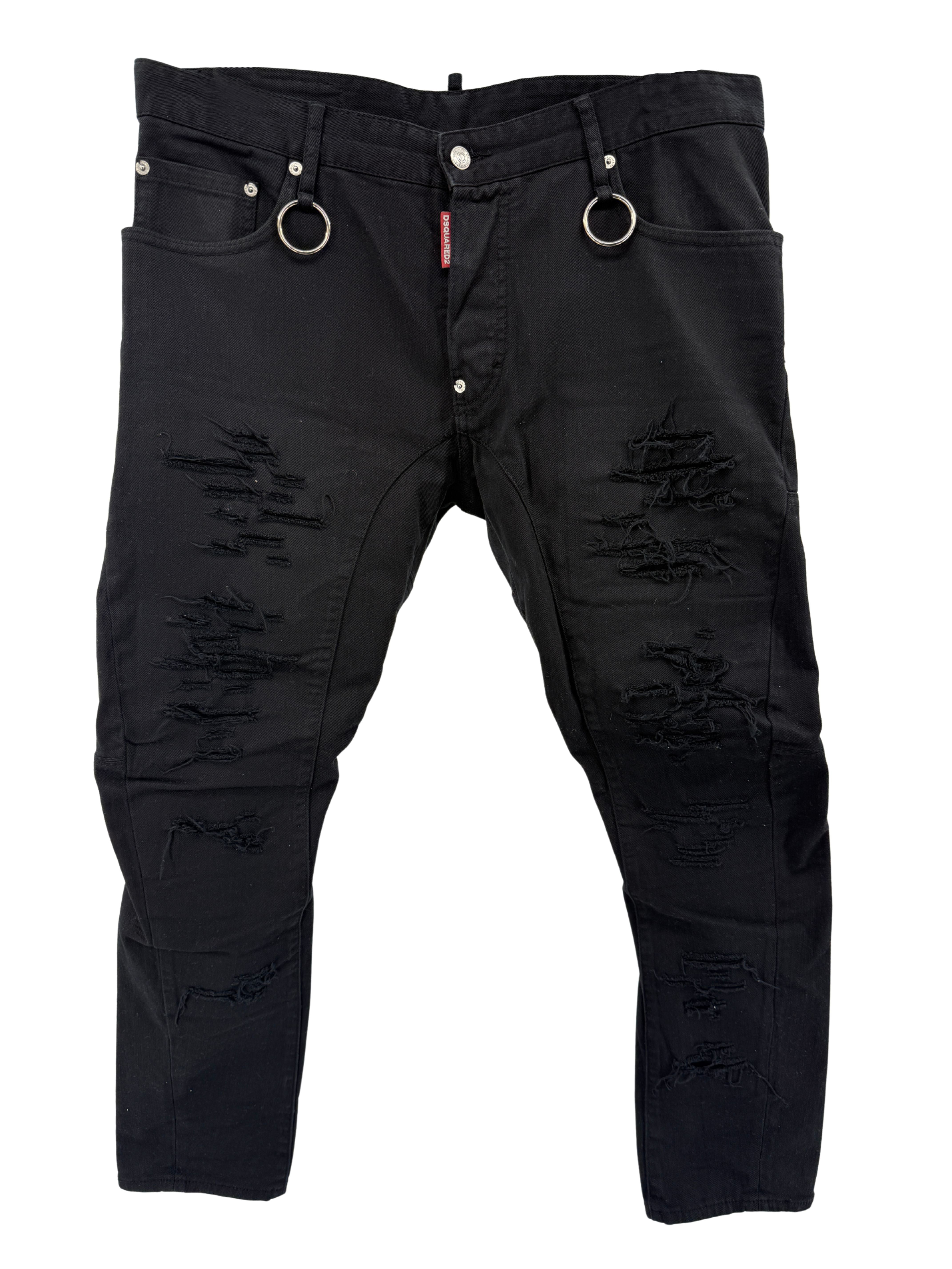 Dsquared2 Distressed Tidy Biker Jean - Black