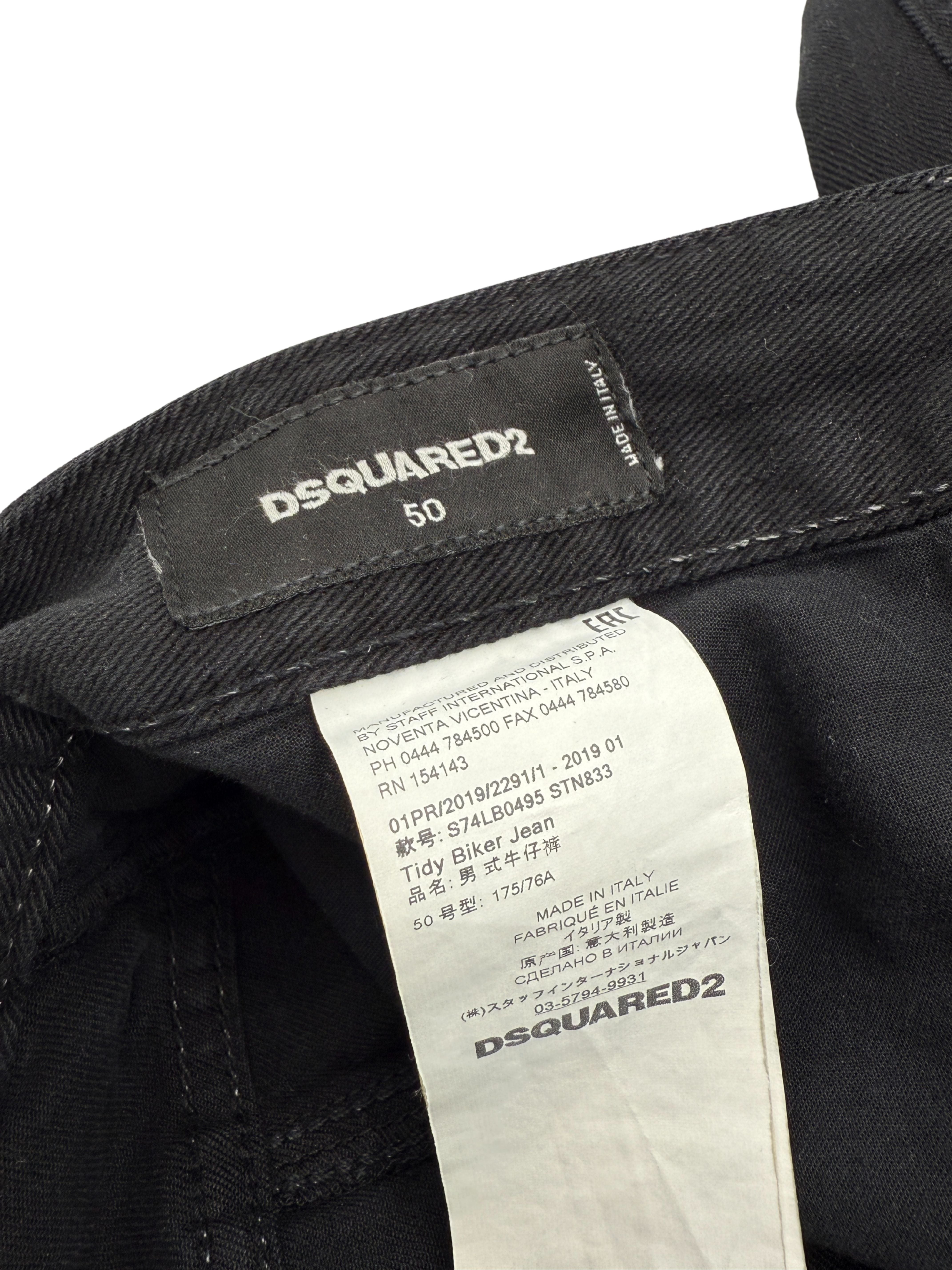 Dsquared2 Distressed Tidy Biker Jean - Black