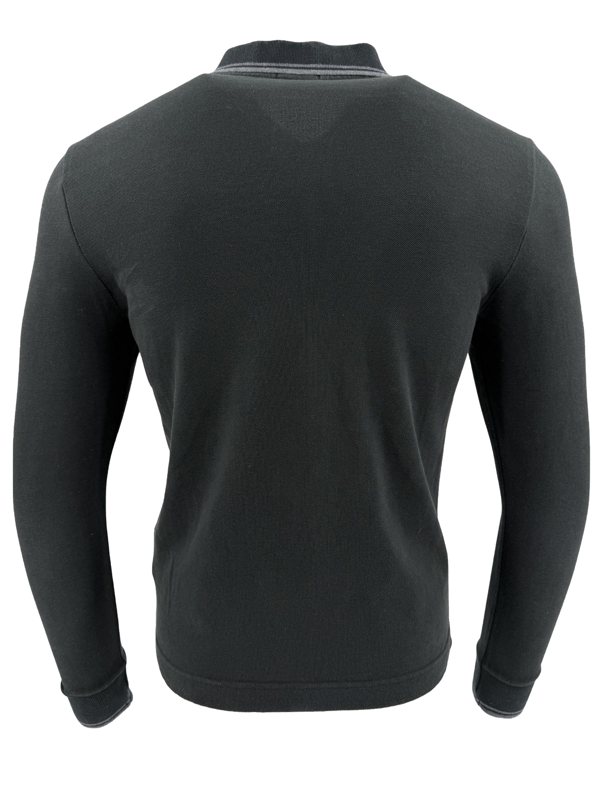 Moncler Long Sleeve Badge Polo - Black