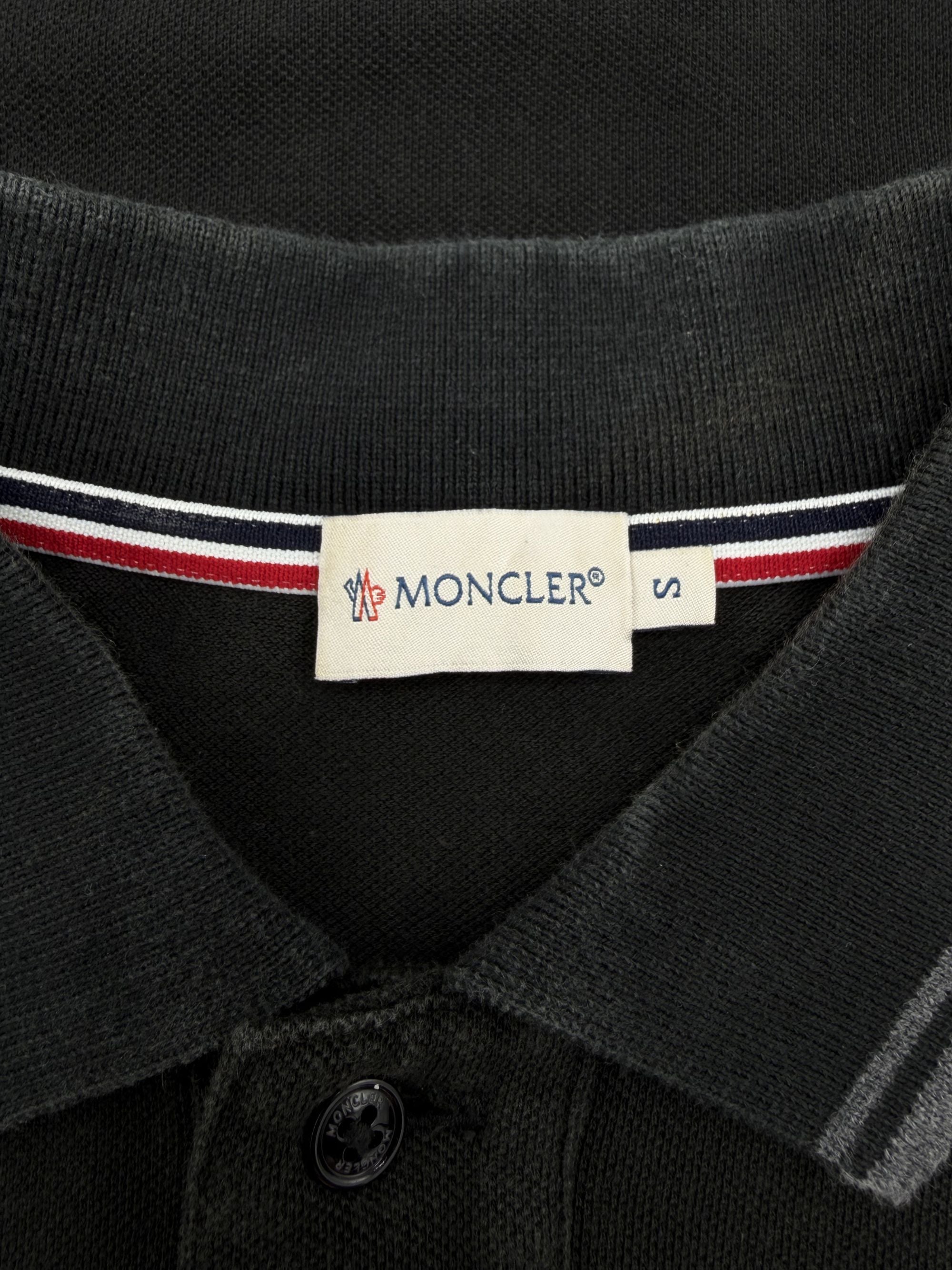 Moncler Long Sleeve Badge Polo - Black