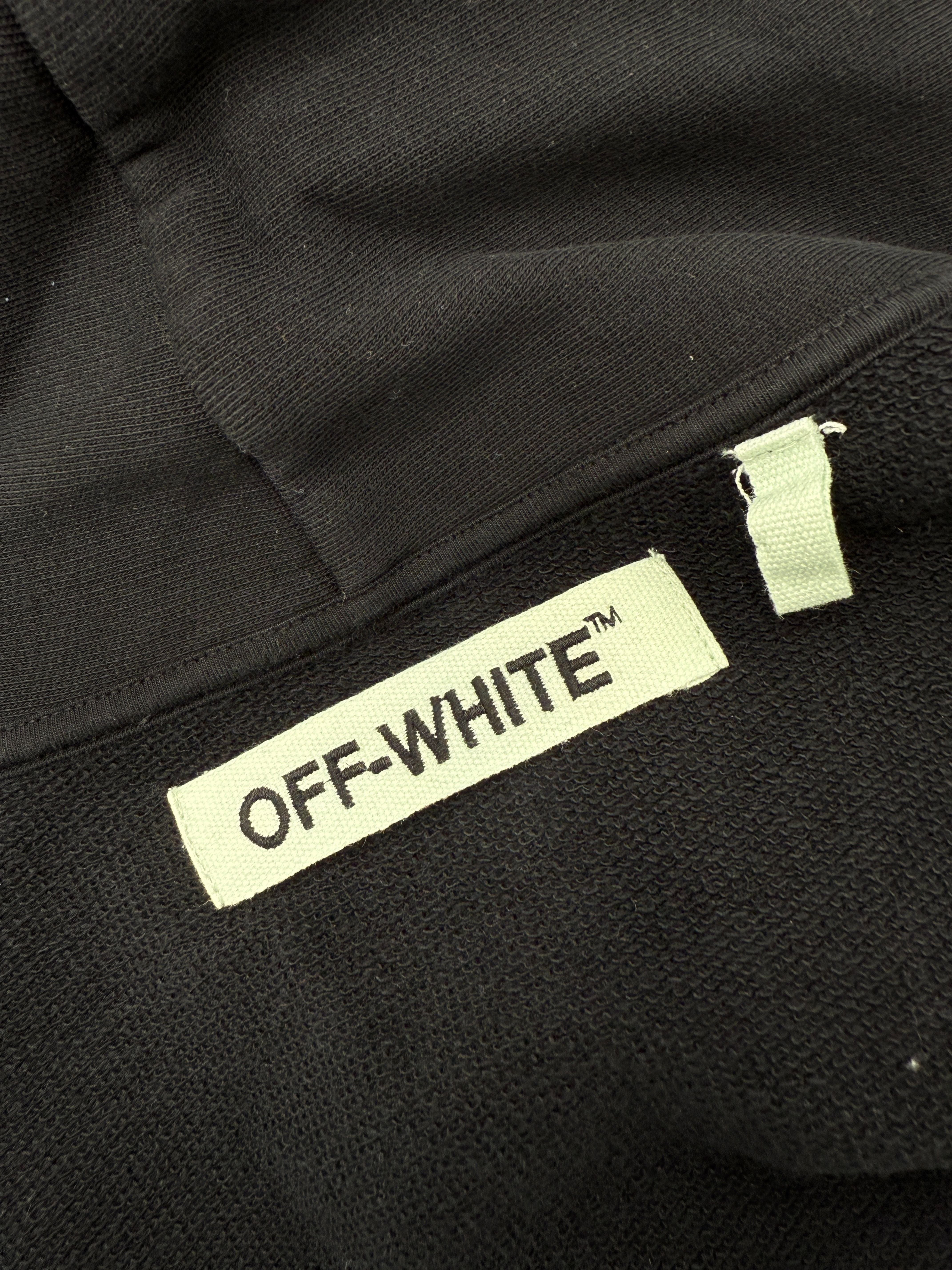 Off-White Brushed Paint Zip-Up Hoodie - Black