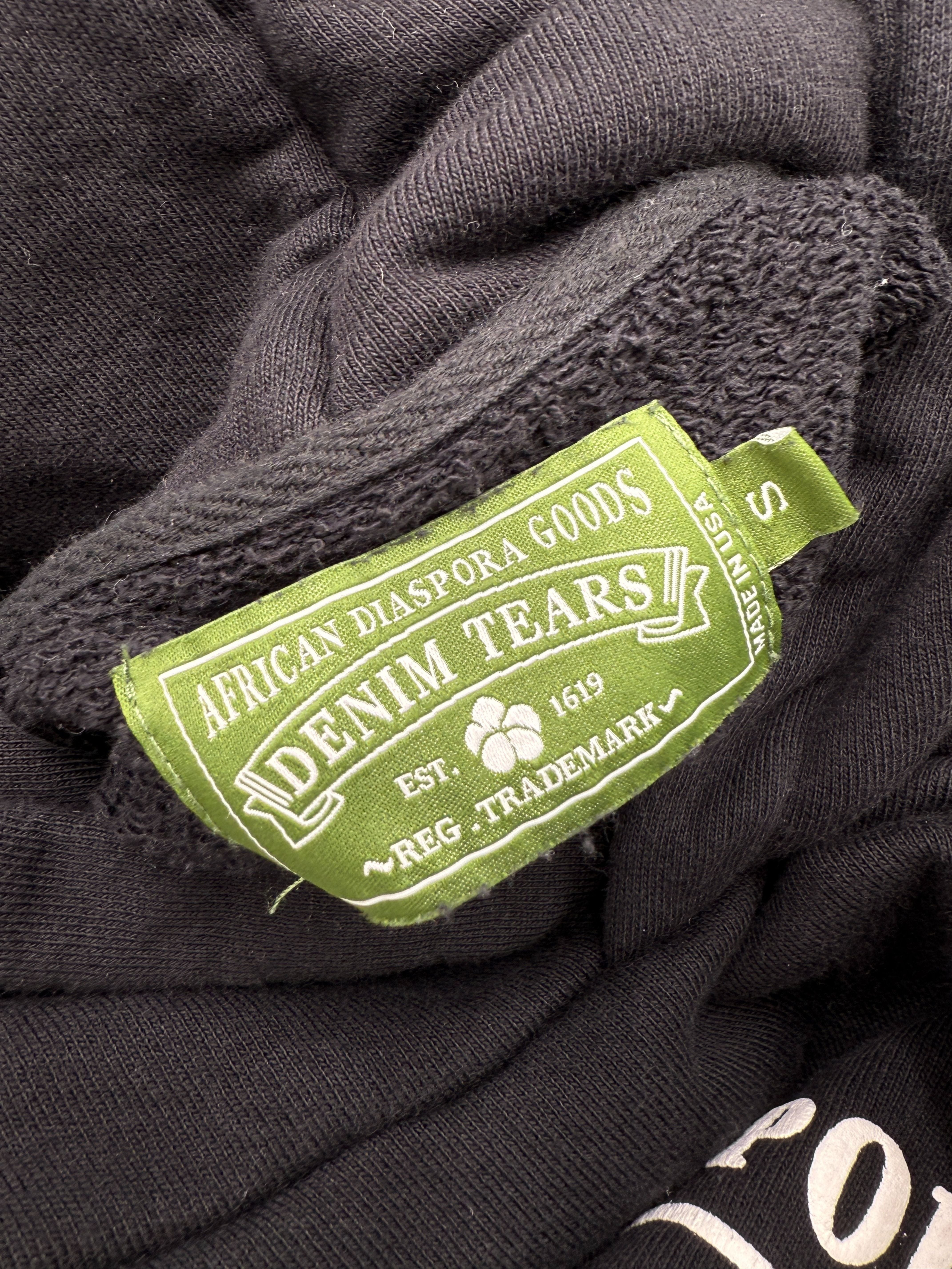 Denim Tears African Diaspora Goods White Puff Print Hoodie - Black